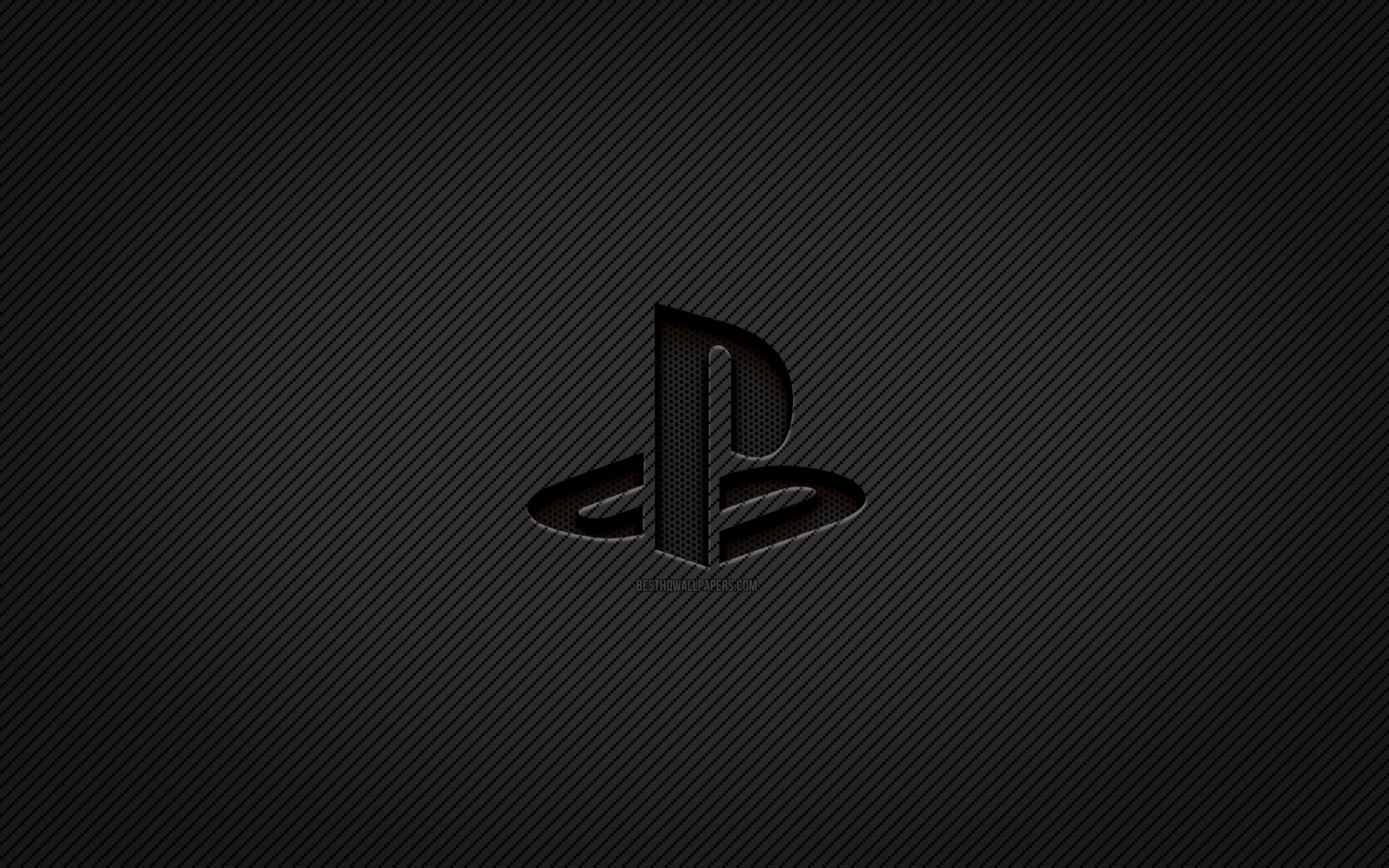 Download wallpaper PlayStation carbon logo, 4k, grunge art, carbon background, creative, PlayStation black logo, brands, PlayStation logo, PlayStation for desktop with resolution 3840x2400. High Quality HD picture wallpaper