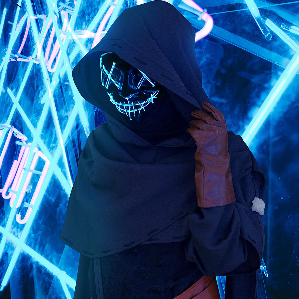 Costumes Women Halloween. Halloween Led Light Mask. Carnival Costumes Hacker