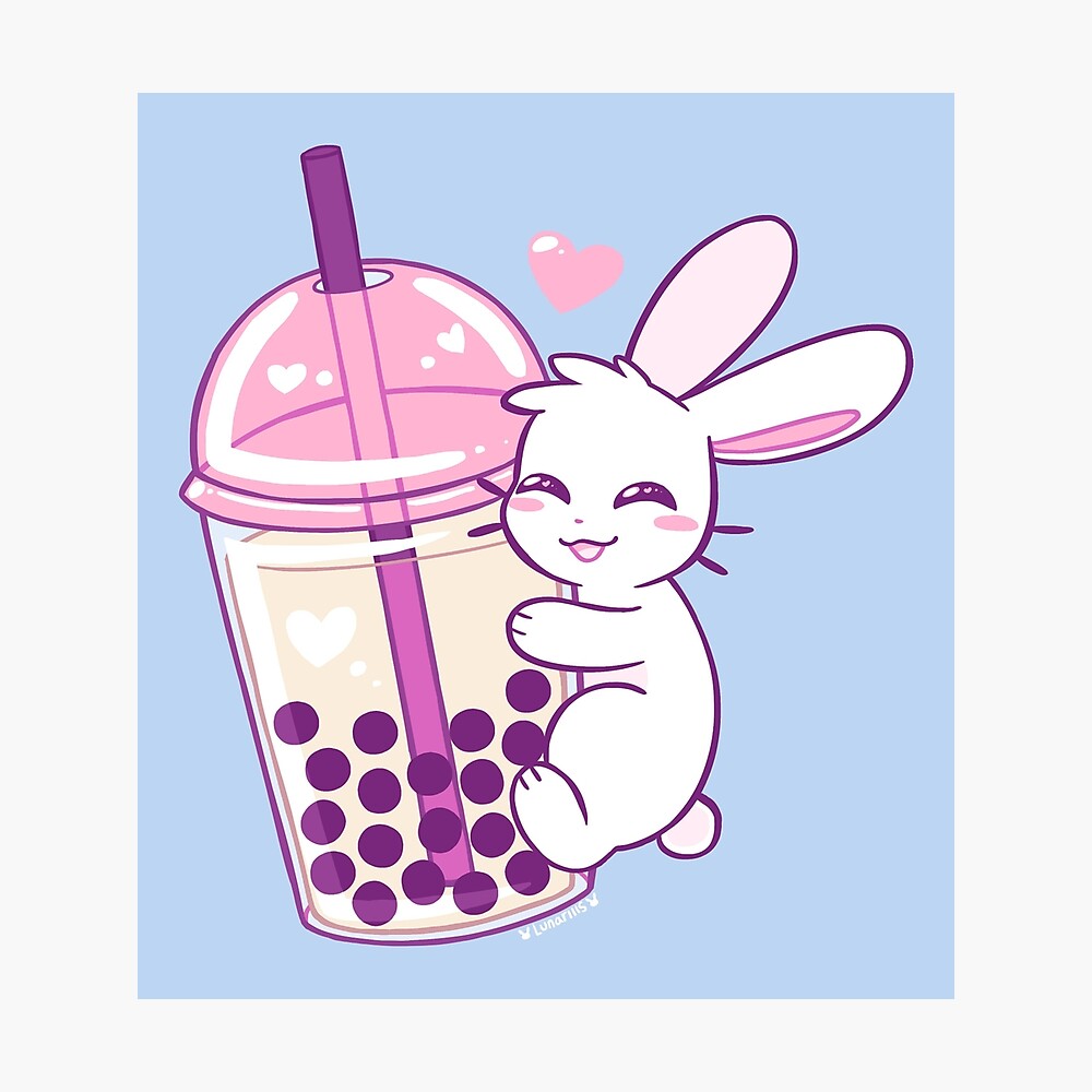 Boba Tea Bunny Metal Print