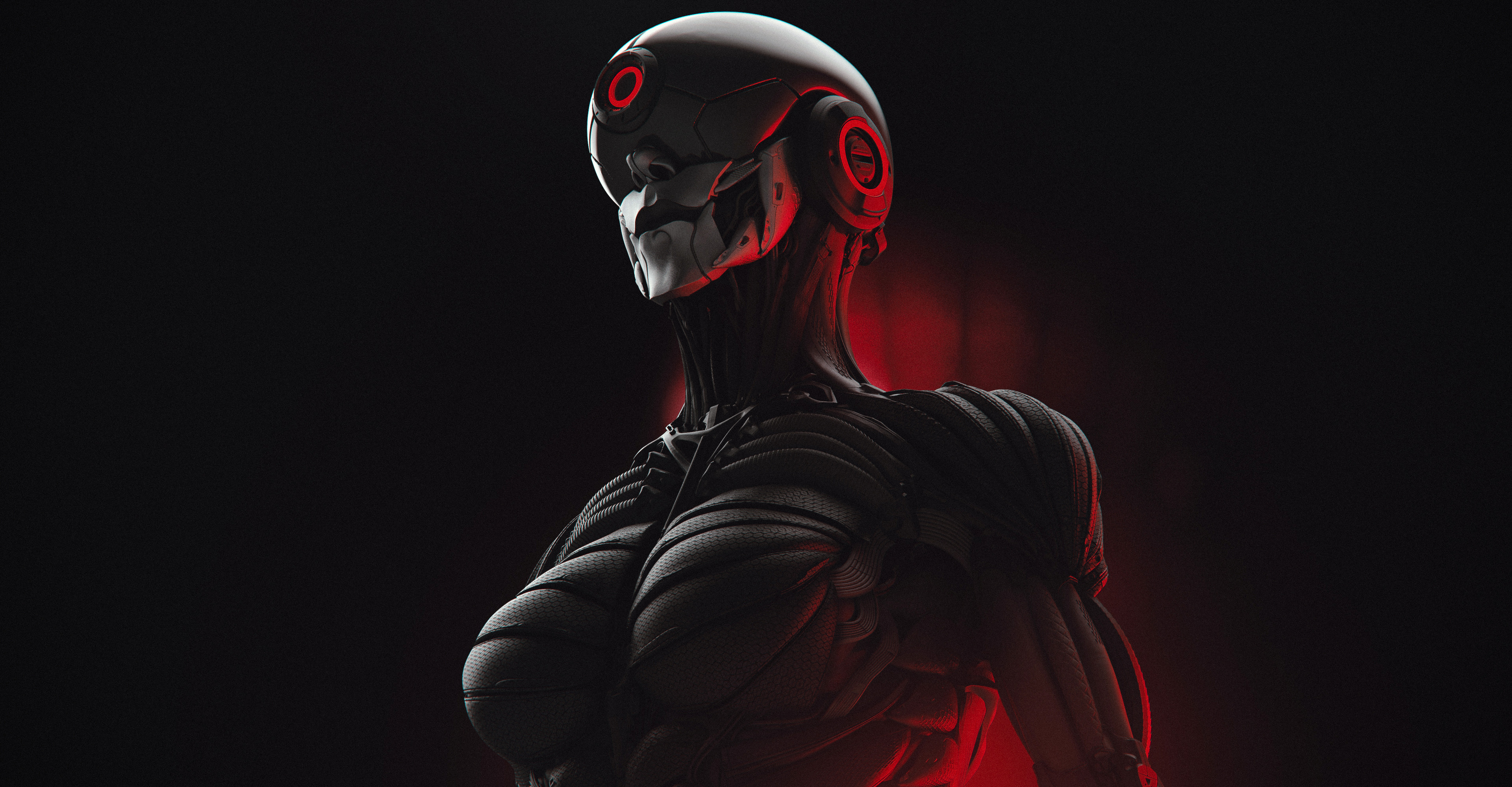 Digital Art Futuristic Cyberpunk Cyborg Cyber 4K Wallpaper:3840x2000