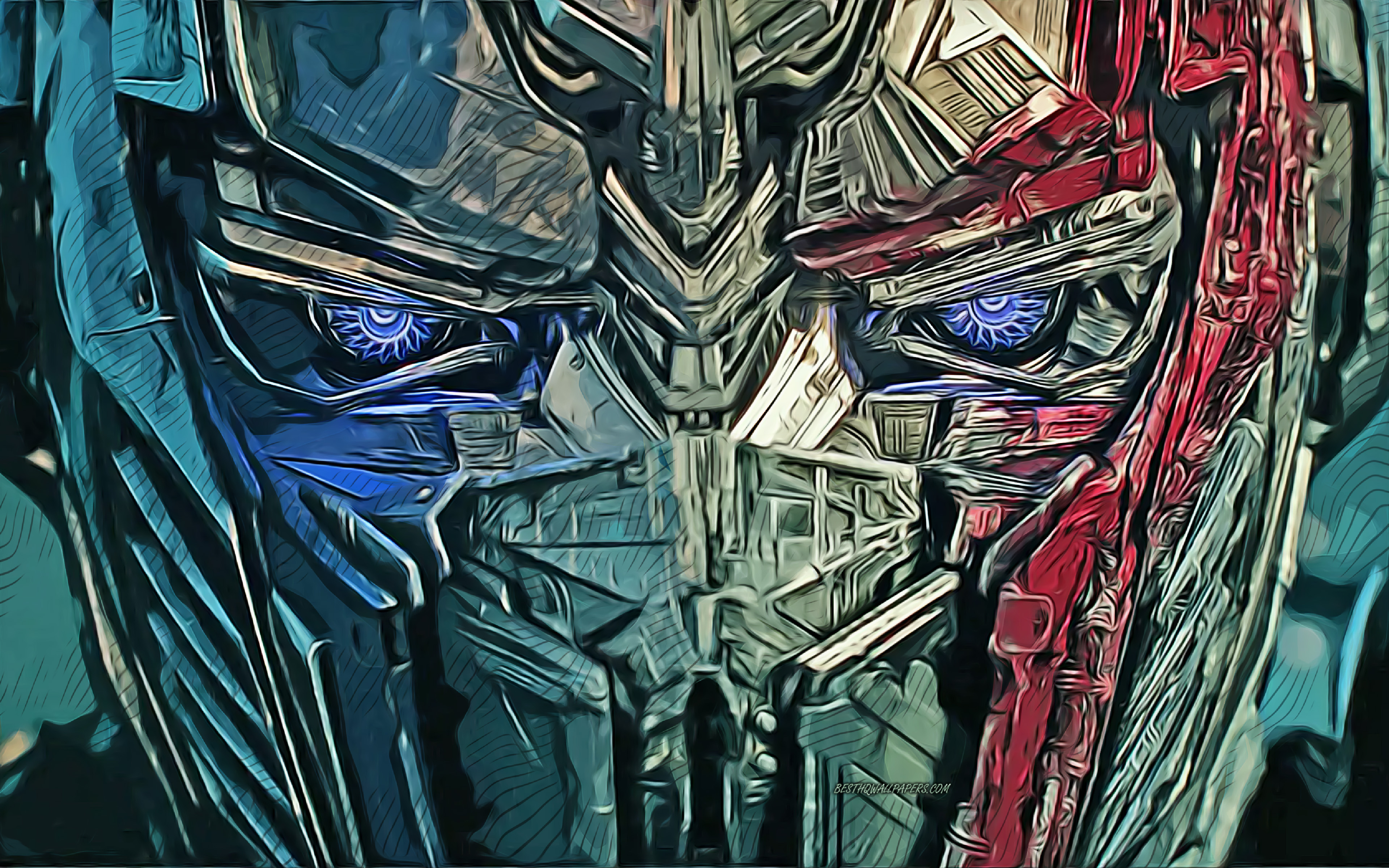 Download wallpaper Megatron, Decepticons, Transformers, 4k, vector art, Megatron drawing, creative art, Megatron art, vector drawing, Transformers characters, Megatron face for desktop with resolution 3840x2400. High Quality HD picture wallpaper