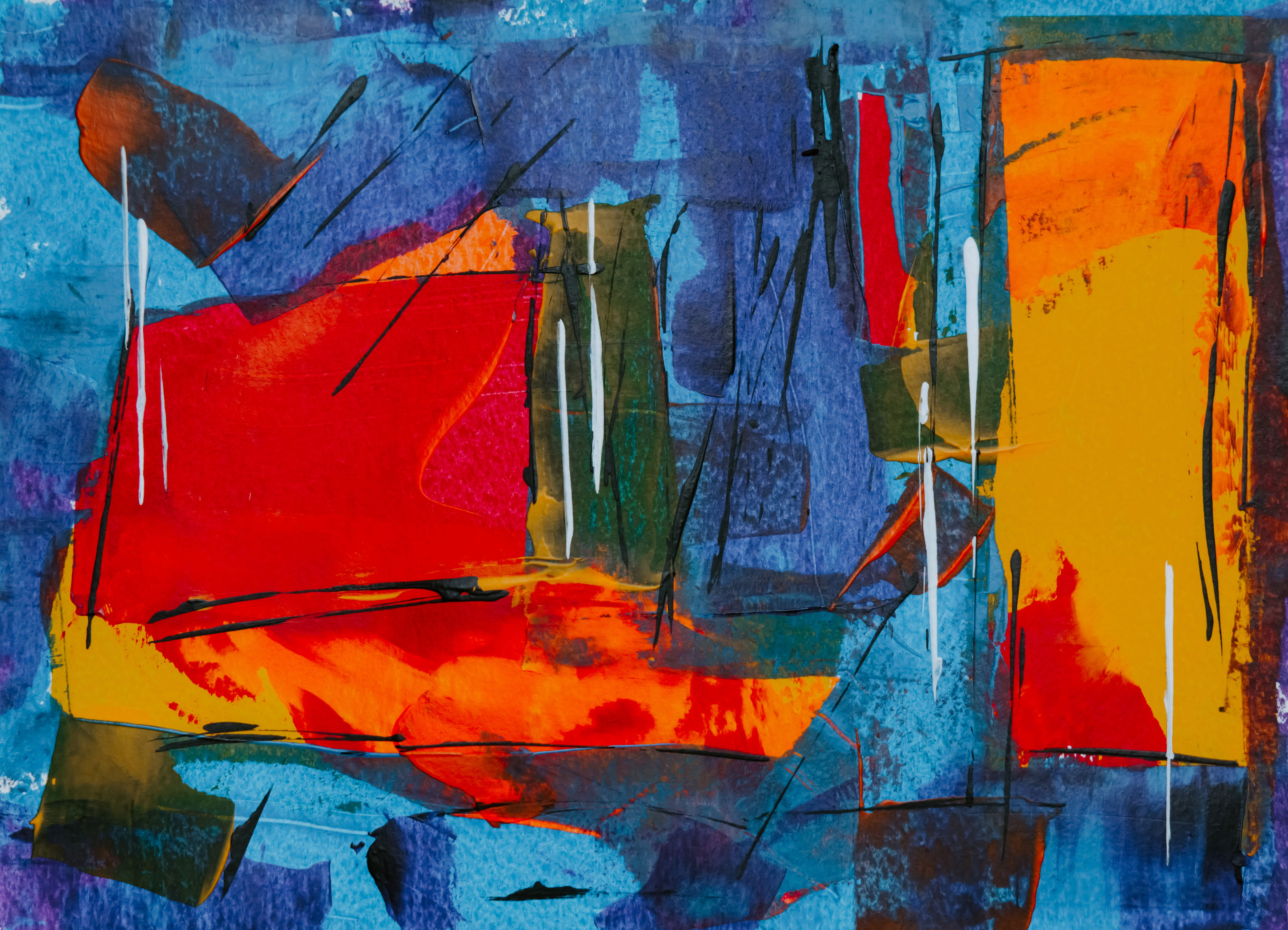 Multicolored Abstract Painting Wallpaper, 4k Wallpaper, Abstract Expressionism