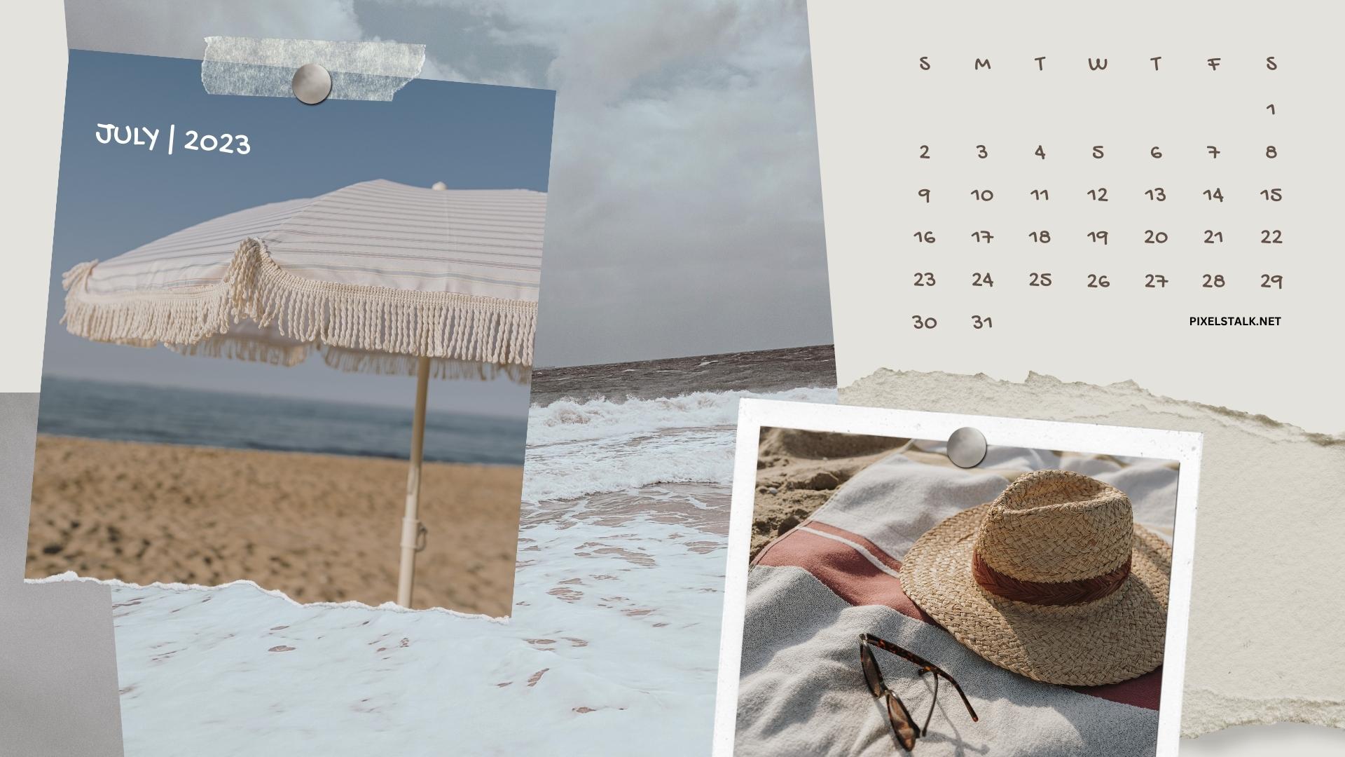 July 2023 Calendar Desktop Wallpaper