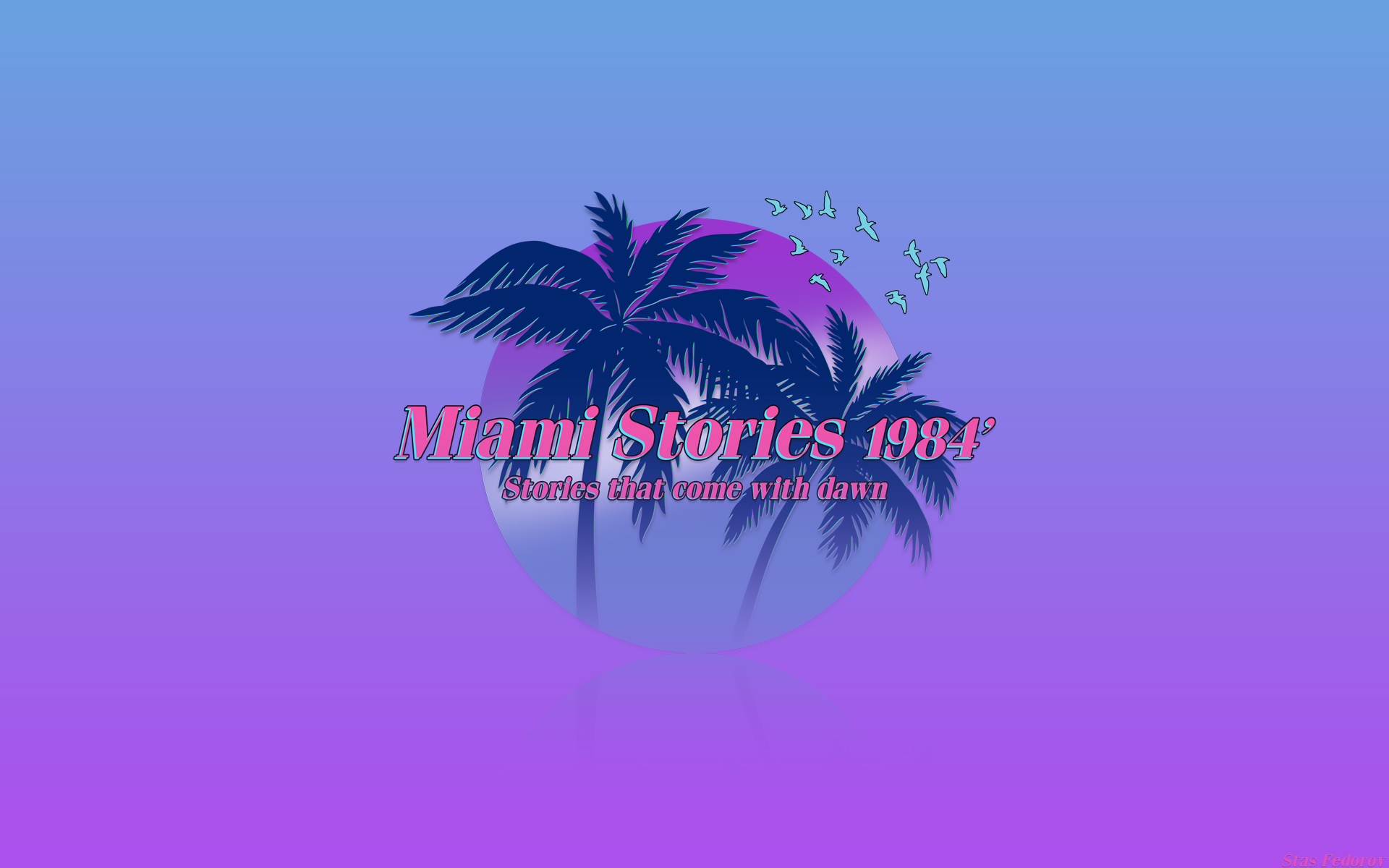 Wallpaper, Photohop, texture, neon, palm trees, 1980s, Retro style, Retrowave, vaporwave, Miami 1920x1200