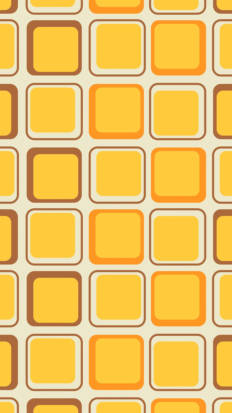 Yellow iPhone wallpaper, 70s square