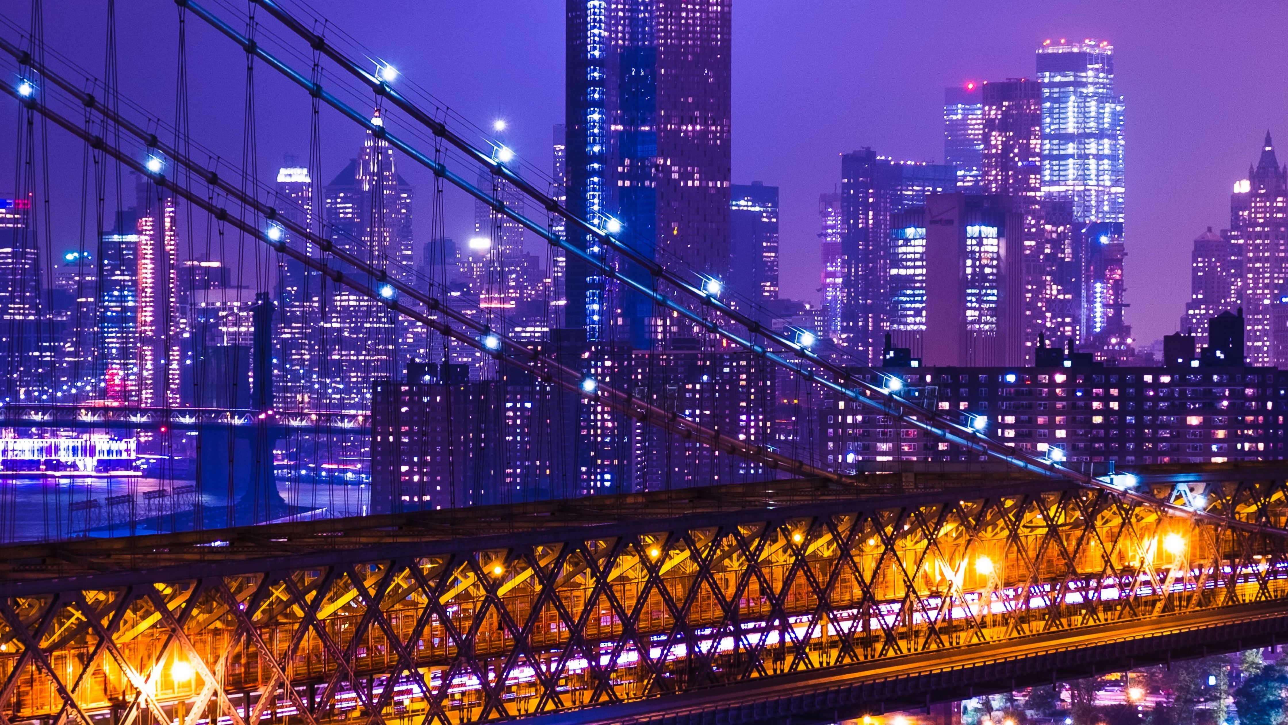 New York City Wallpaper 4K, Night, Cityscape