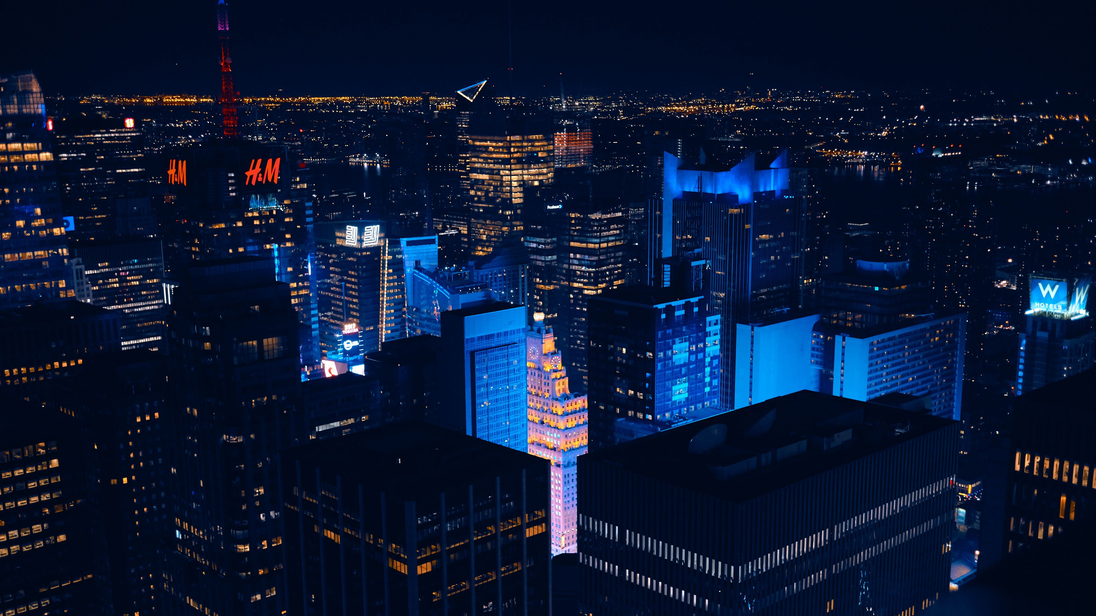 Wallpaper / new york, usa, skyscrapers, night, 4k free download