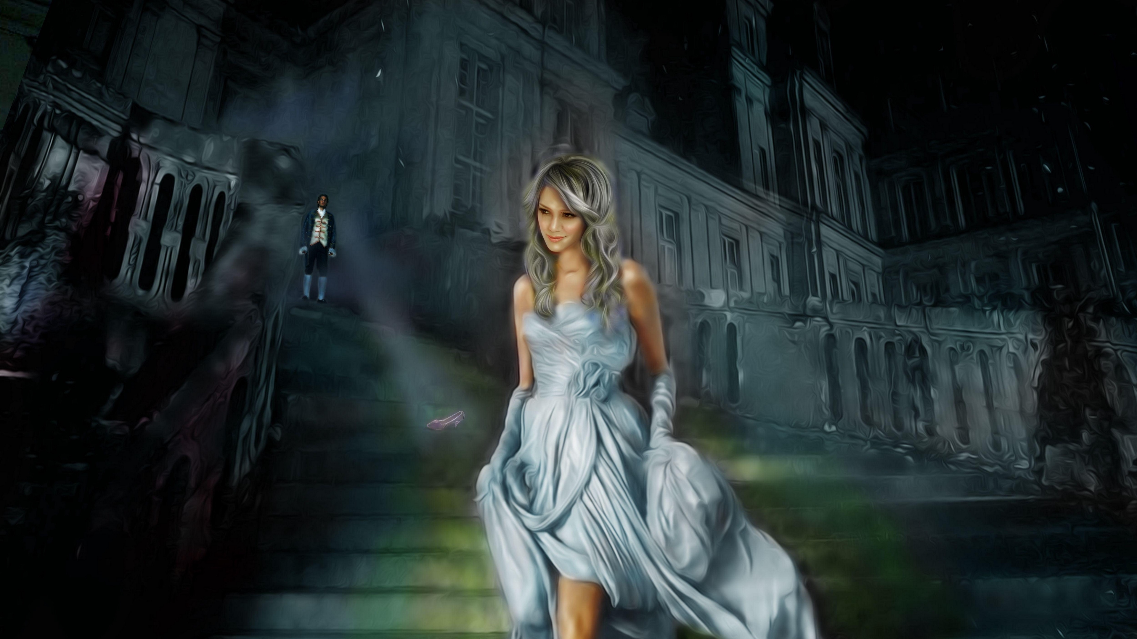 Wallpaper 4k cinderella, ladder, shoe, foot 4k Wallpaper