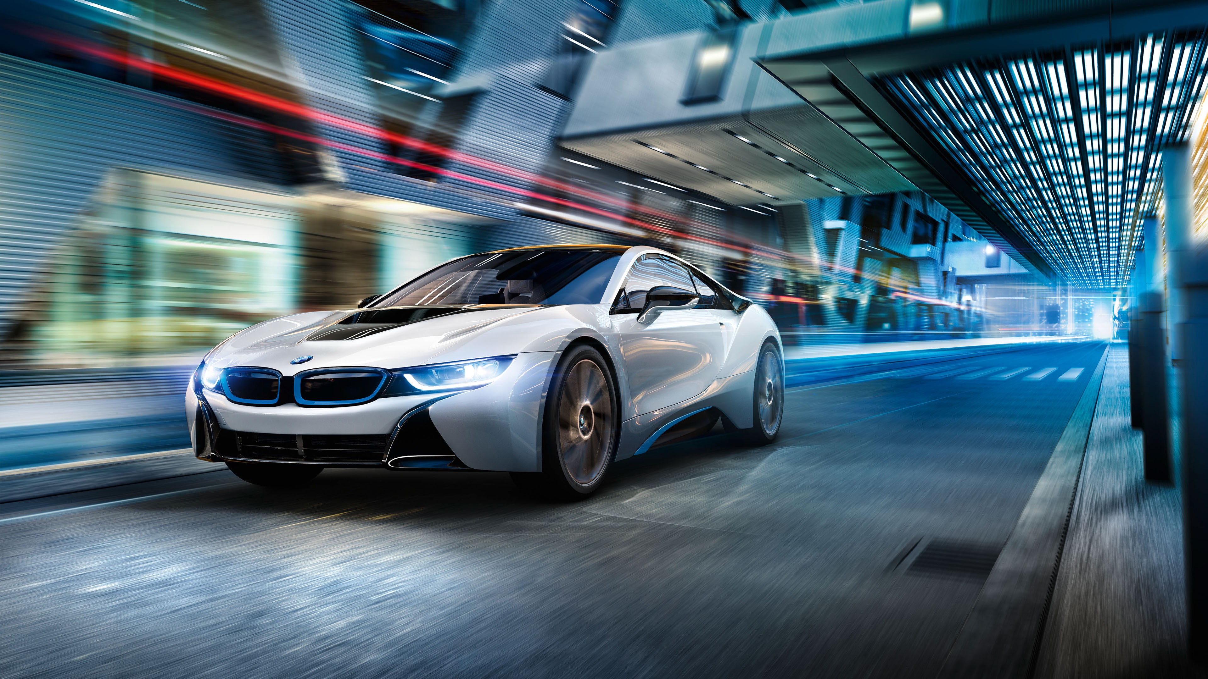 BMW i8 Day White 4K Wallpaper Car Wallpaper