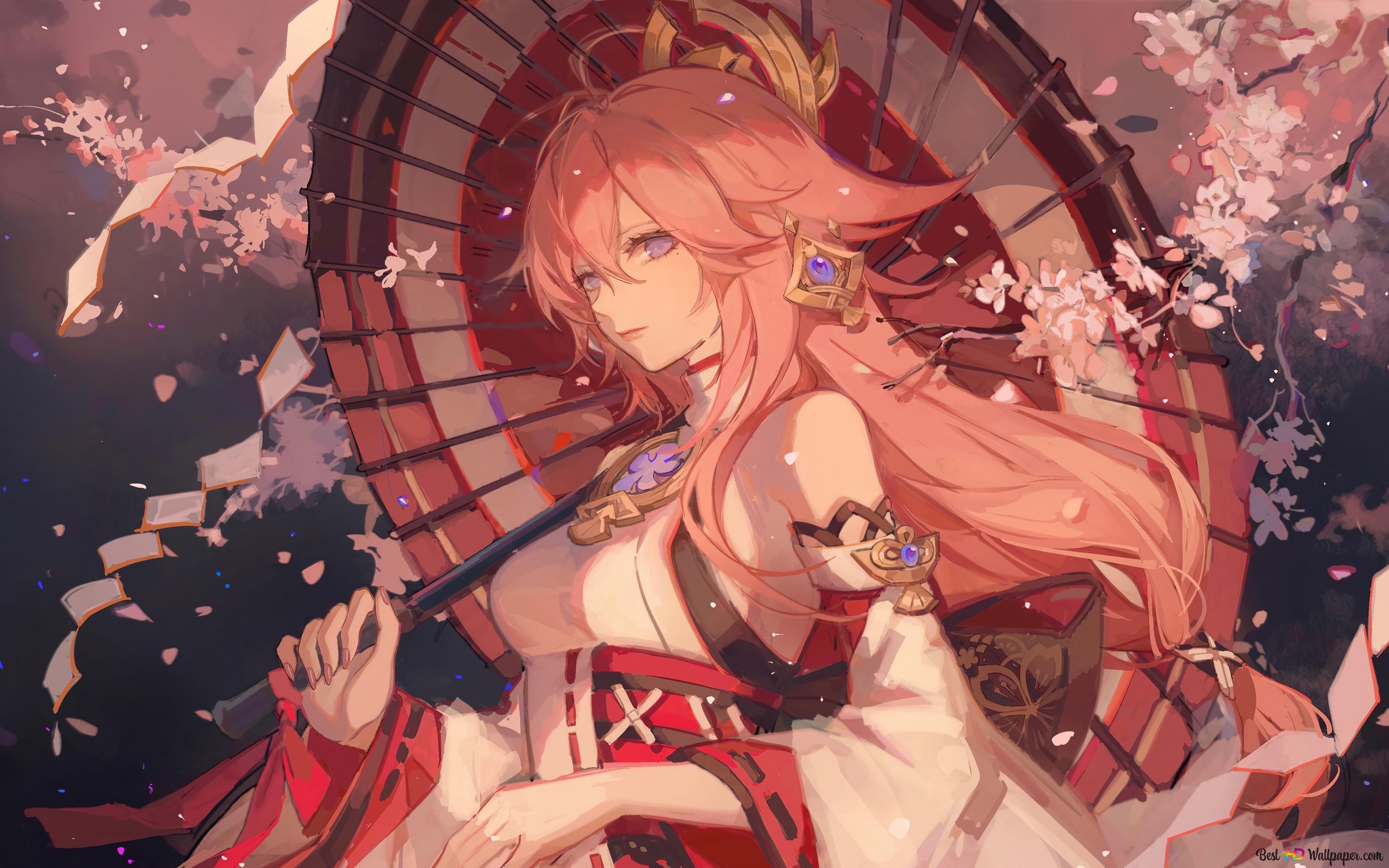 Yae Miko Impact (Anime Video Game) 4K wallpaper download