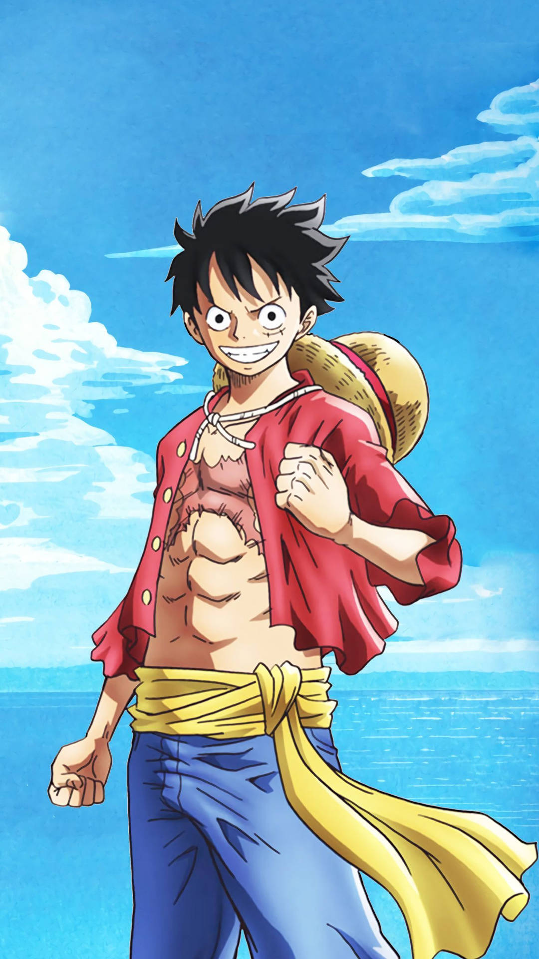 KID LUFFY BY SHANTO, animation, anime luffy, one piece, HD phone wallpaper