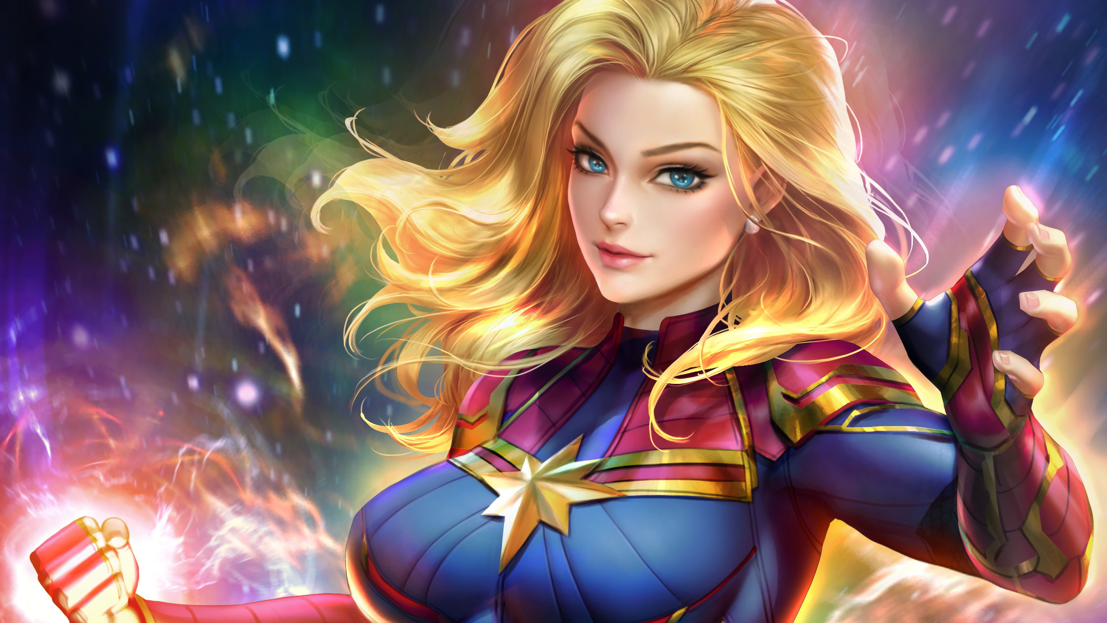 Wallpaper / long hair, women, Comic Girls, Marvel Girl, comic art, digital art, comics, illustration, Captain Marvel, 4K, drawing, Marvel Comics, Marvel Super Heroes free download