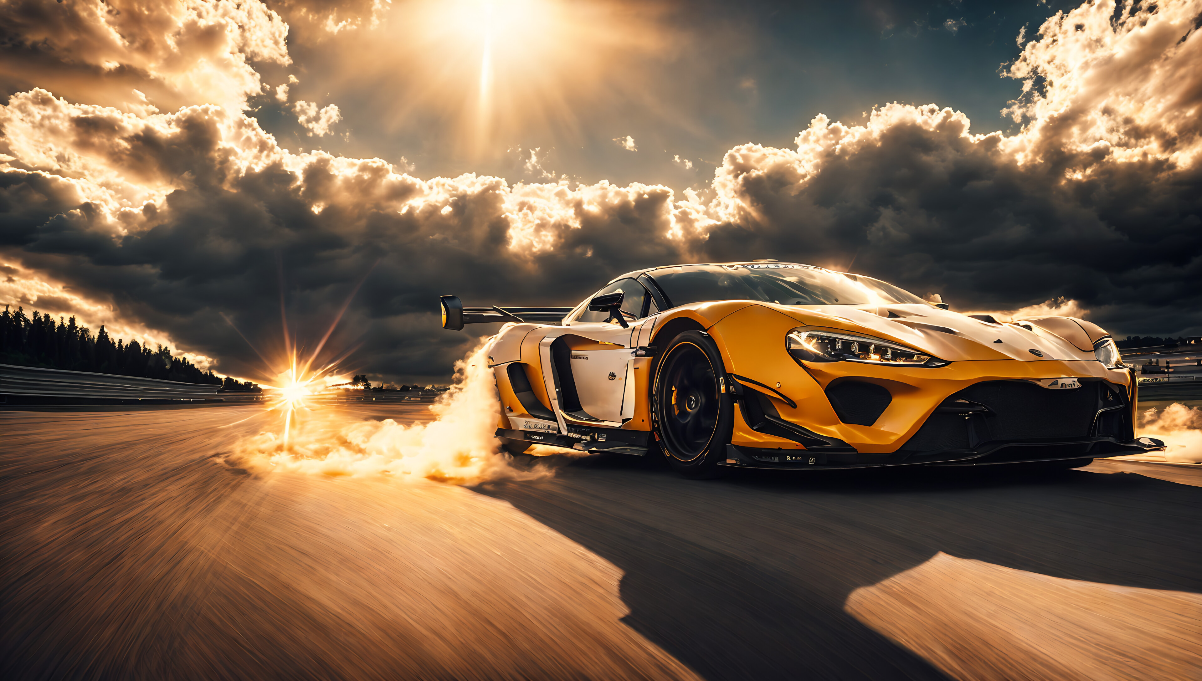 4K Wallpaper: Sports cars on track, r