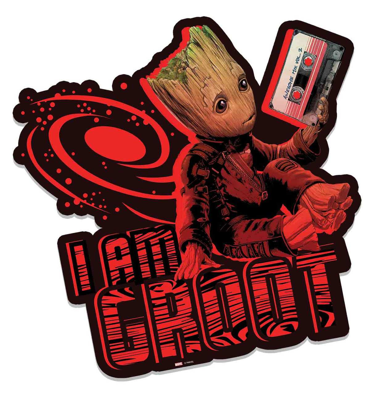 Baby Groot Holding Awesome Mixtape Guardians of The Galaxy Vol. 2 Cardboard Cutout Wall Art
