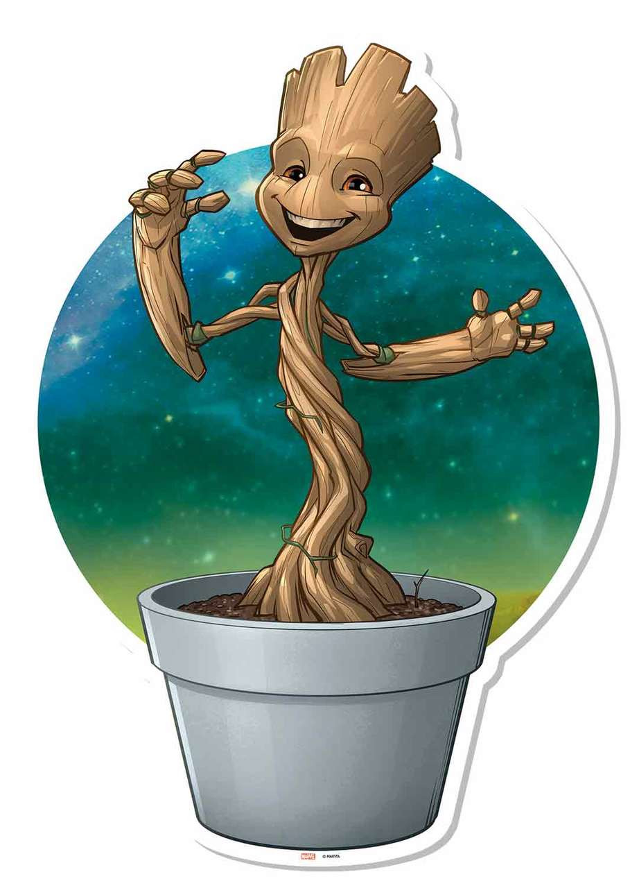 Baby Groot Pot Plant Wall Art 3D Effect Guardians of The Galaxy Vol. 2 Cardboard Cutout