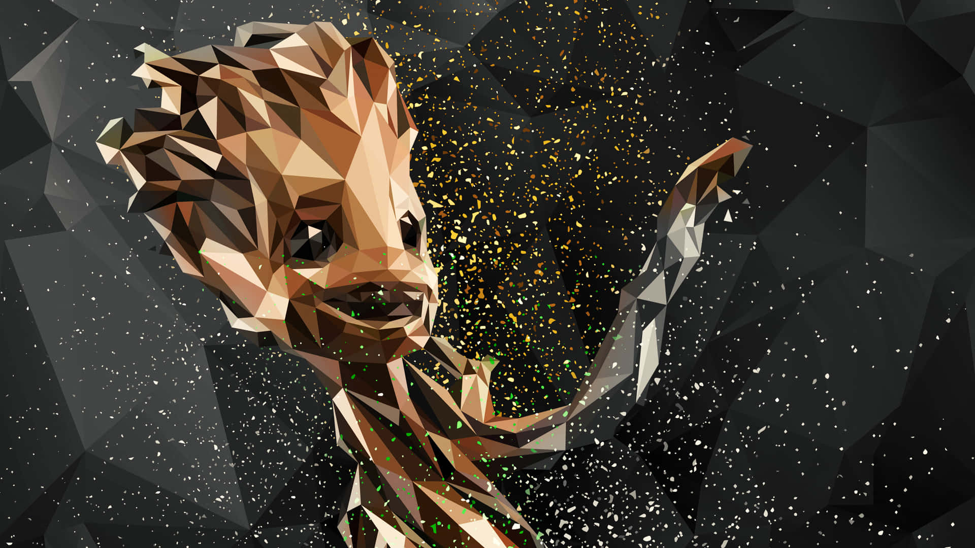 Download Cool Geometric Art Of Baby Groot Picture