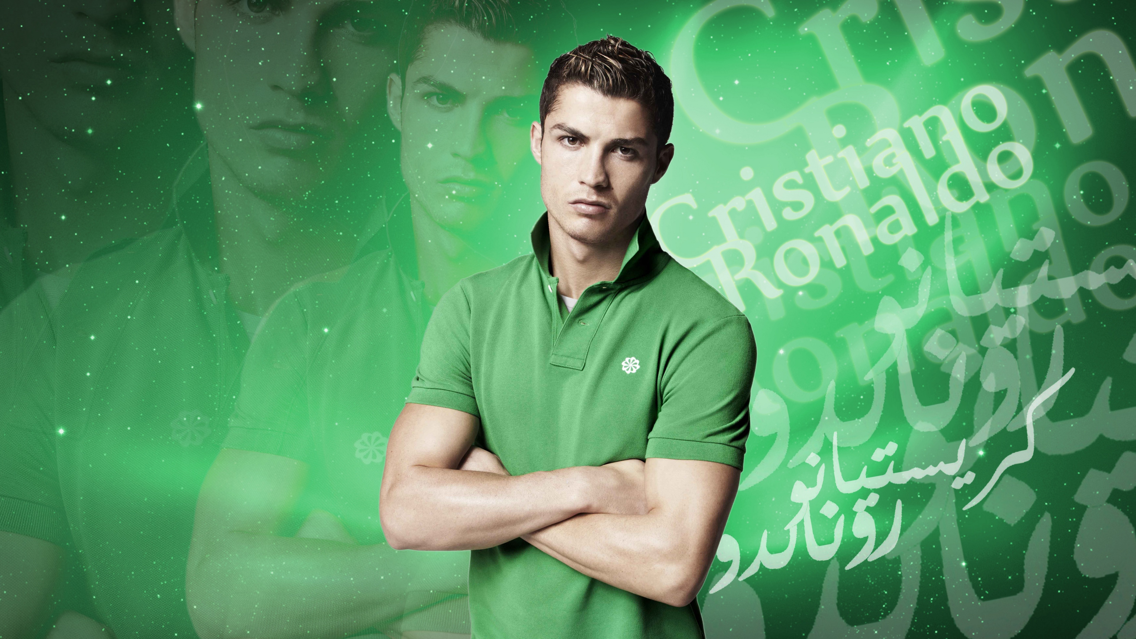 Cristiano Ronaldo Wallpaper 4K, 5K, Green background