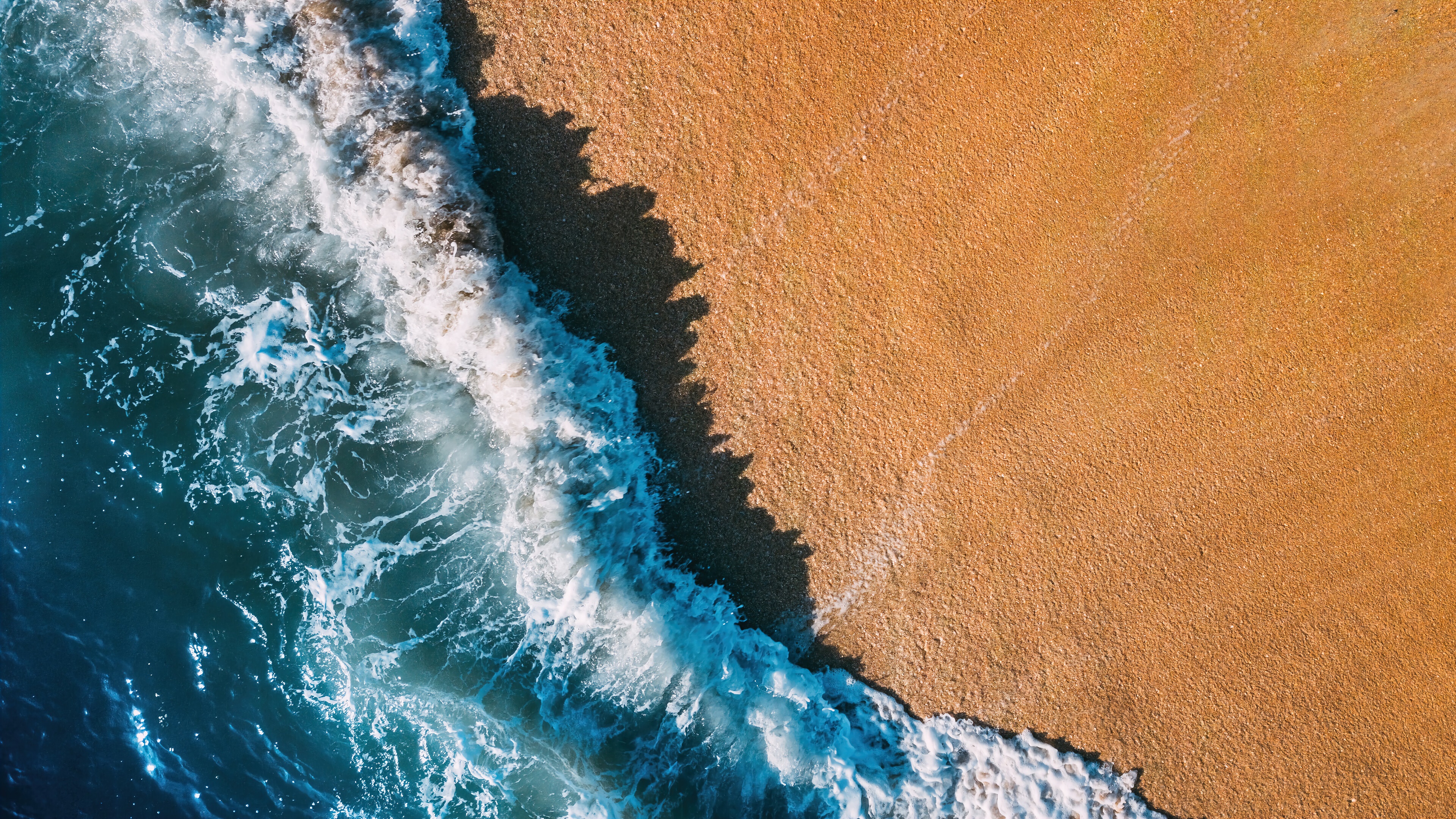 beach, ocean, wave, aerial, view, scenery, 4k, pc Gallery HD Wallpaper