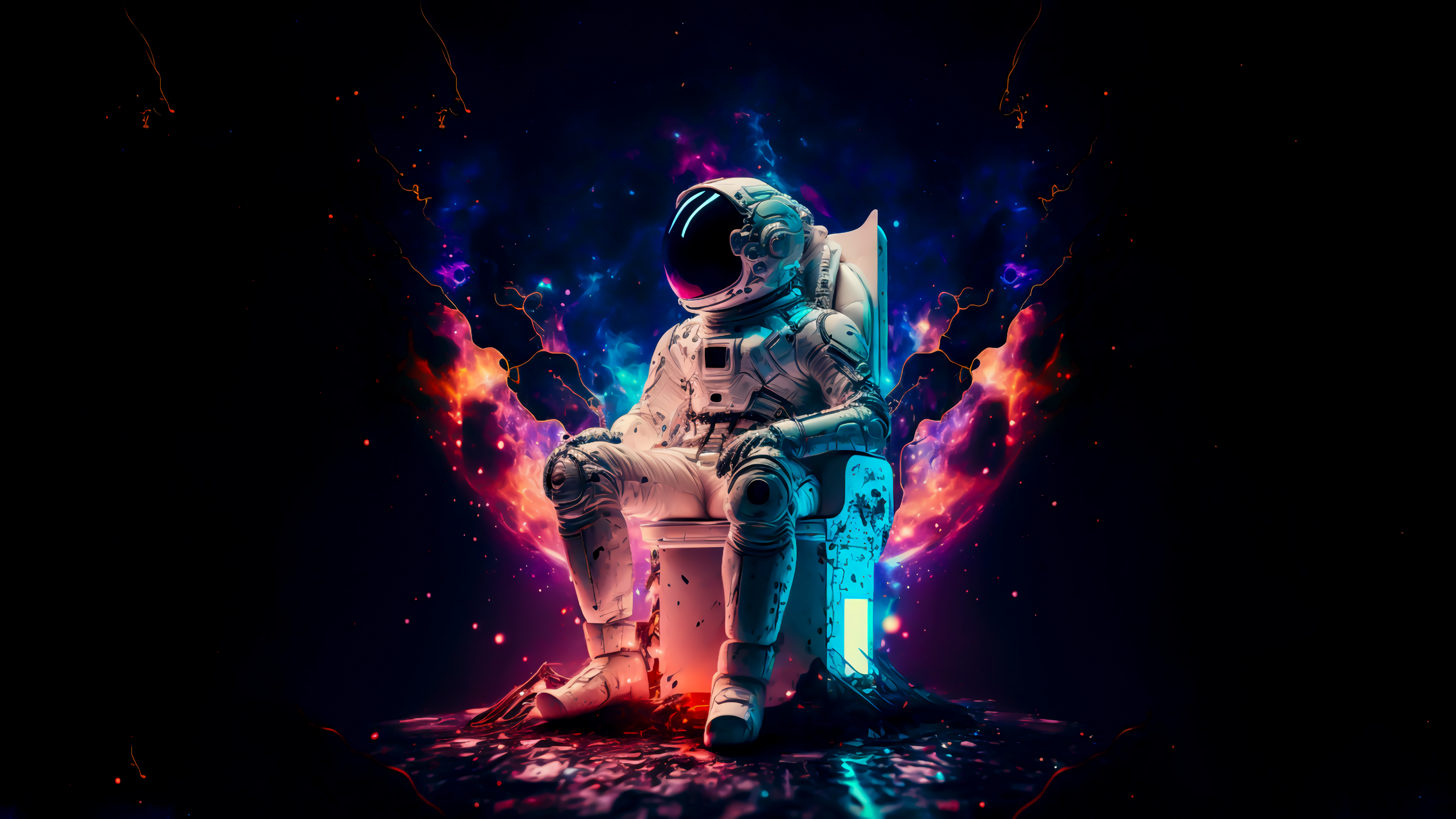 Experience the tranquility of space with this Astronaut 4K background wallpaper