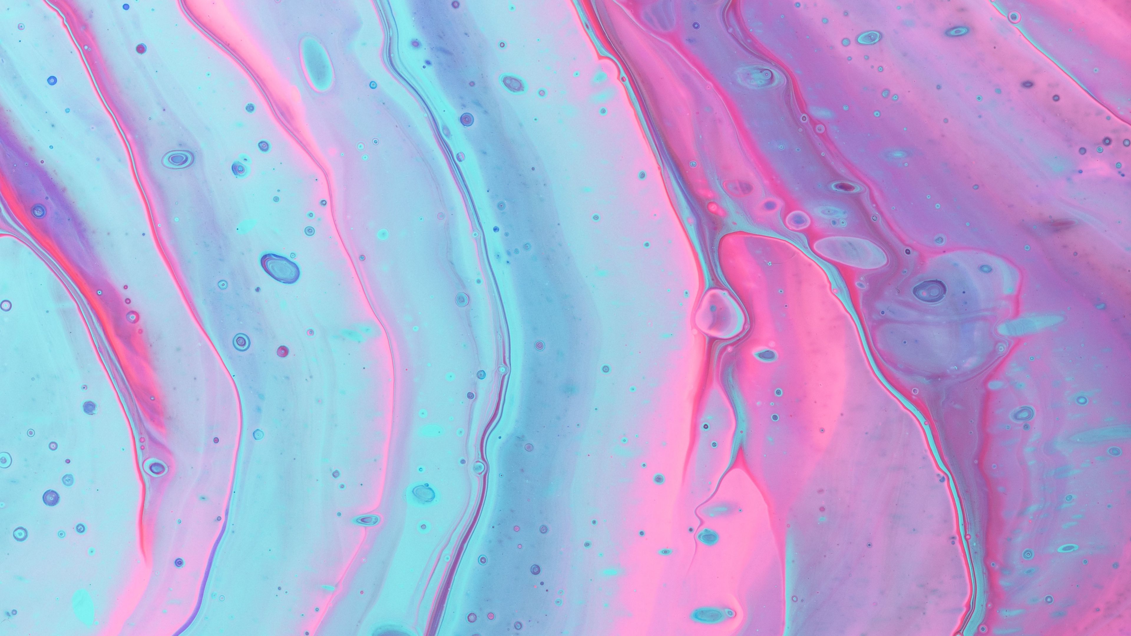 Wallpaper / paint, stains, pink, blue, 4k free download