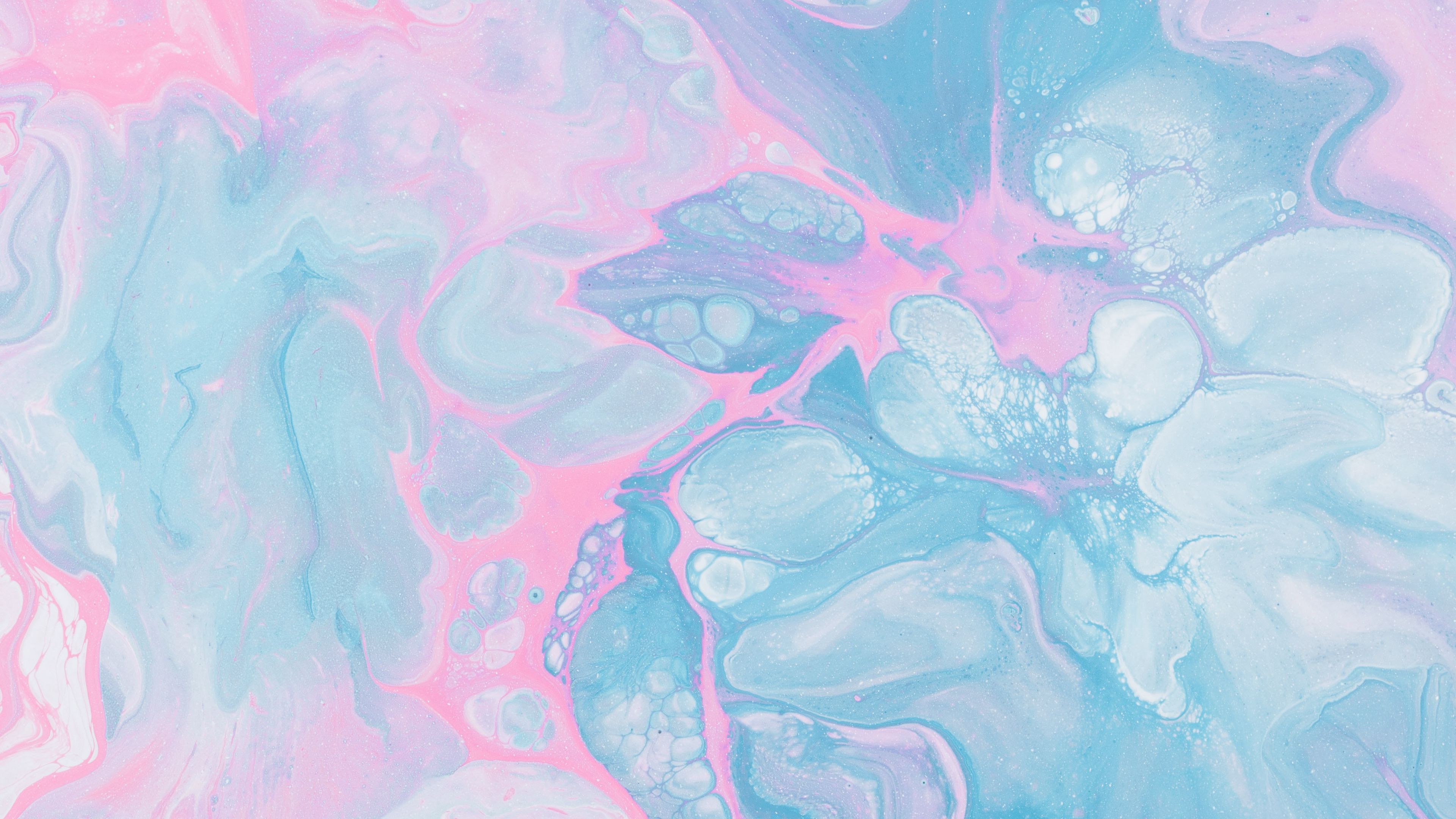 Wallpaper / stains, liquid, mixing, pink, blue, 4k free download