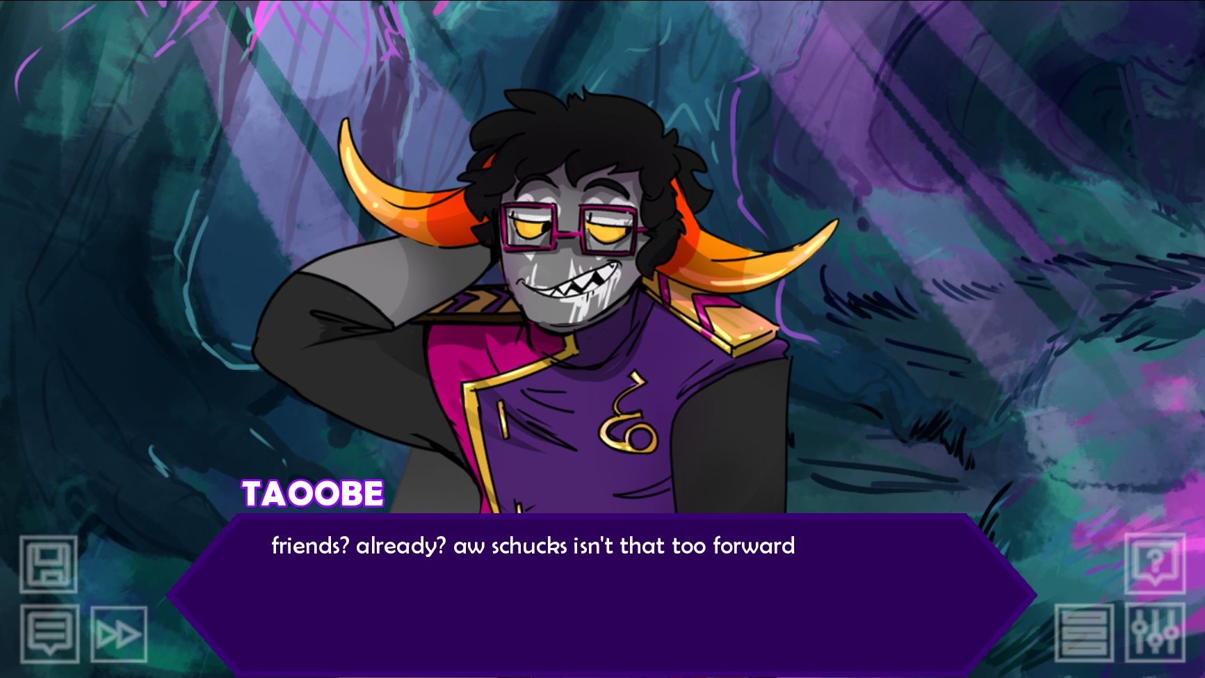 Hermannco holidays! TESTISIM is avaliable NOW! 2 new stories, new background and new experiences, Happy Friendsim Friday! Download the game here: #homestuck #friendsim # hiveswap #fantroll #fansim
