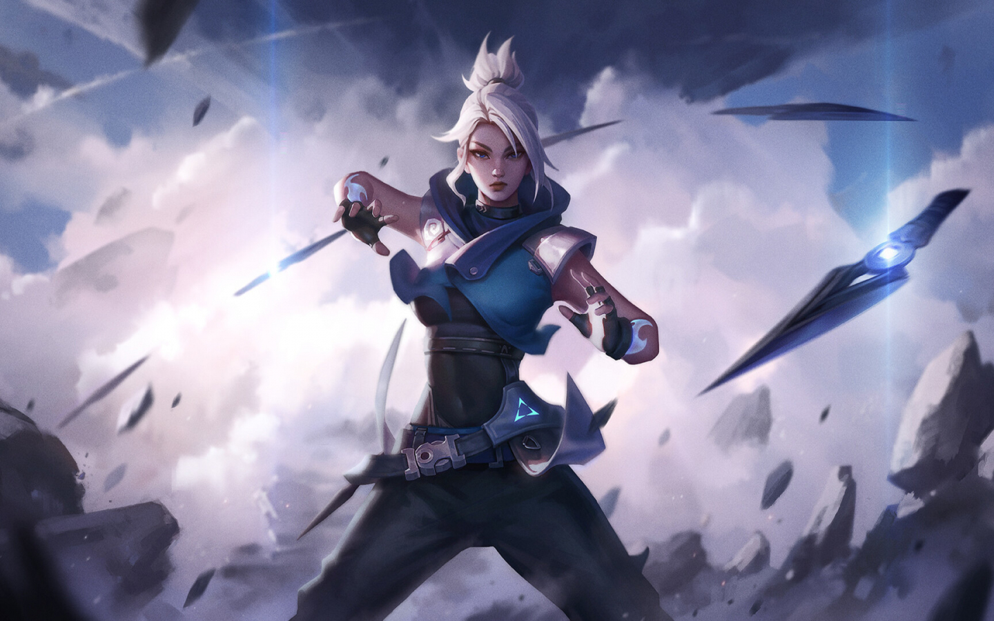 Download wallpaper 1440x900 valorant game, character jett, fanart, 1440x900 widescreen 16:10 HD background, 26154