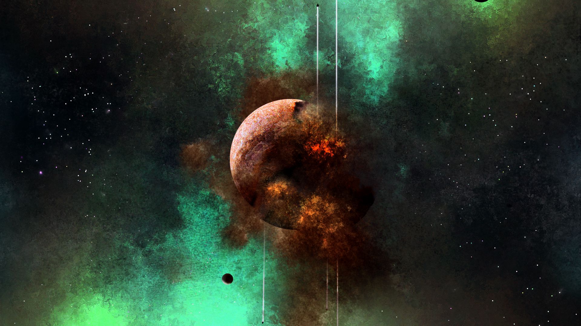 Download wallpaper 1920x1080 planet, explosion, spaceships, space full hd, hdtv, fhd, 1080p HD background