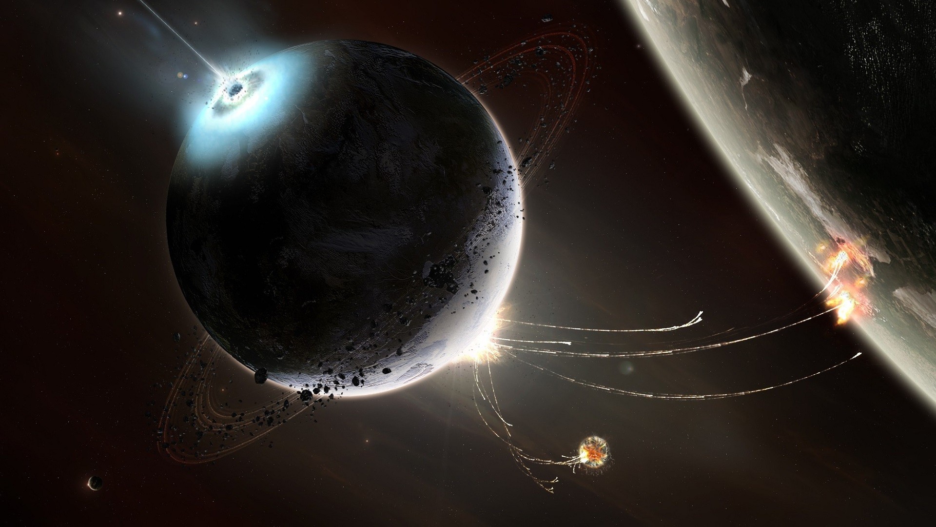 planet, explosion, space art, digital art, space Gallery HD Wallpaper