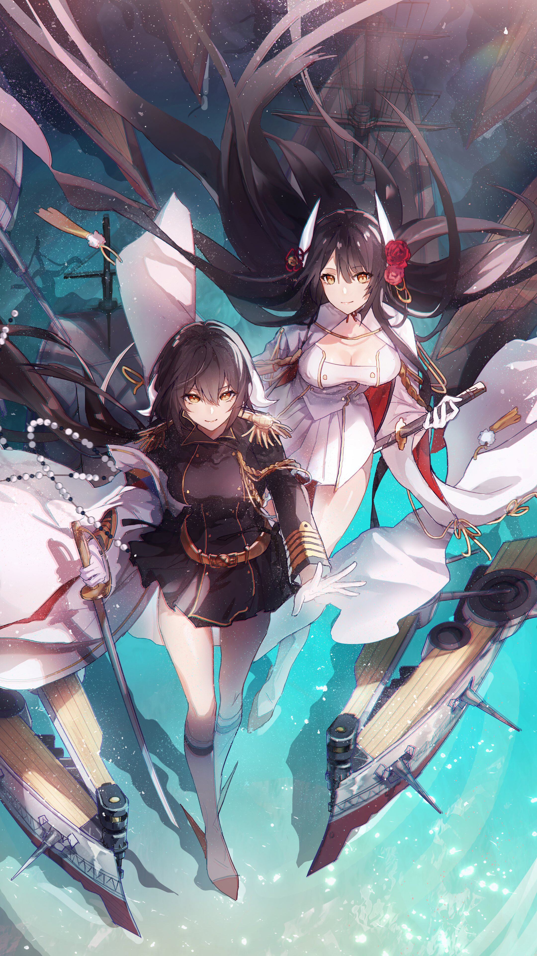 Azur Lane, Mikasa, Hiei, Anime Girls, 4k Gallery HD Wallpaper