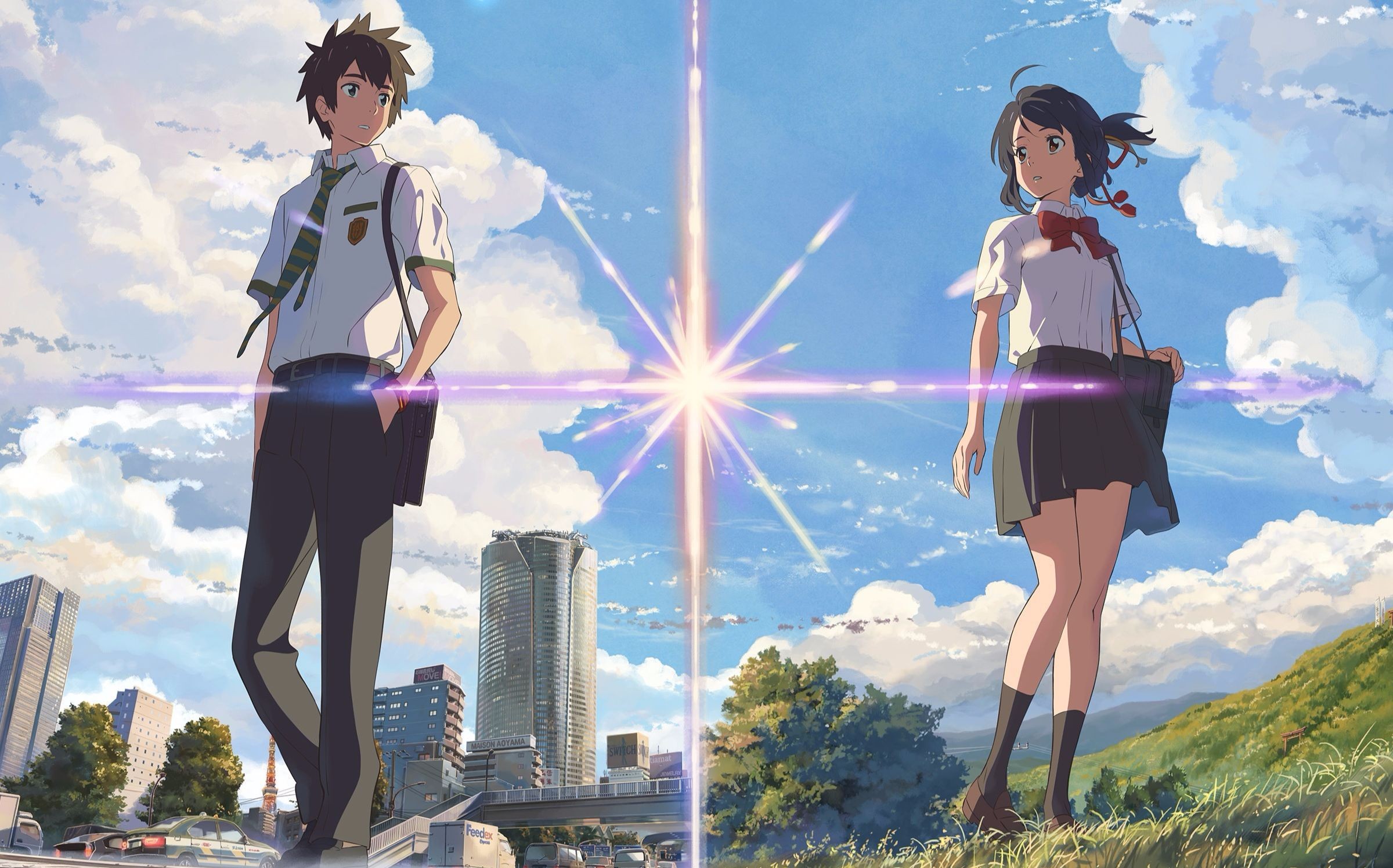 illustration, anime, your name, Kimi no Na Wa, screenshot, computer wallpaper, outer space Gallery HD Wallpaper