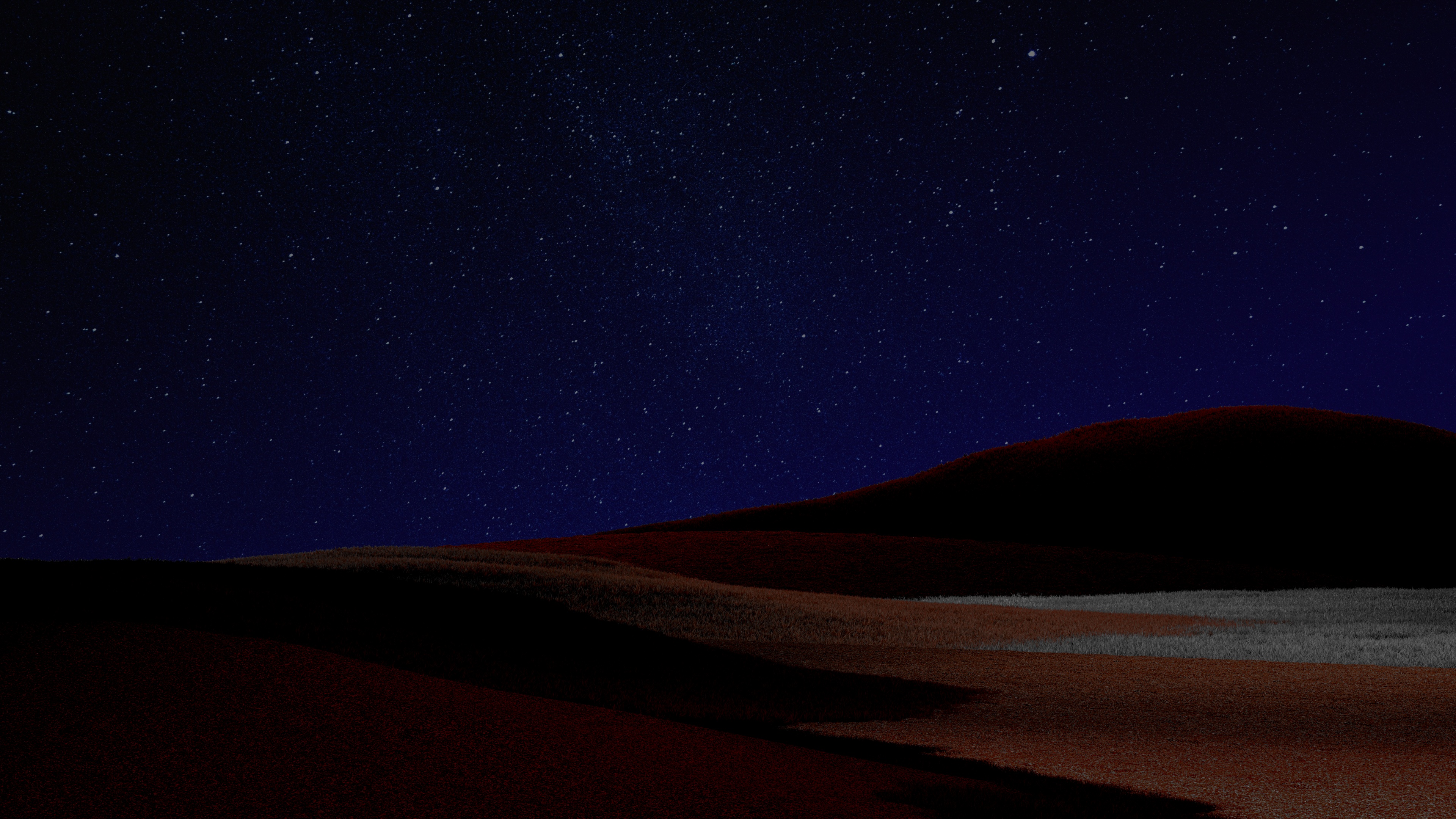 Desert Wallpaper 4K, Starry sky, Dark Sky
