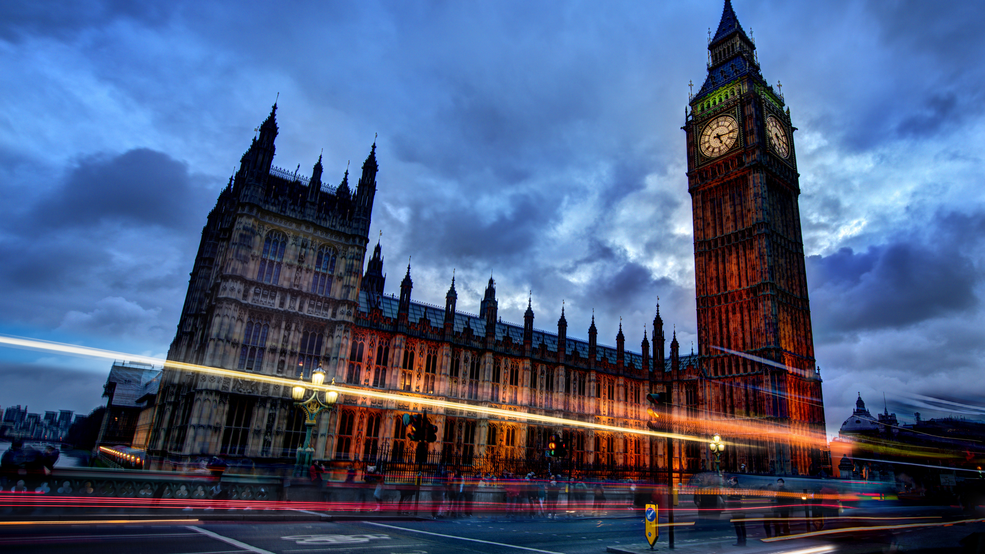 Wallpaper, Trey Ratcliff, photography, 4k, UK, England, London, cityscape, Westminster, Big Ben, building, street, lights, people, tower, Gothic architecture 3840x2160