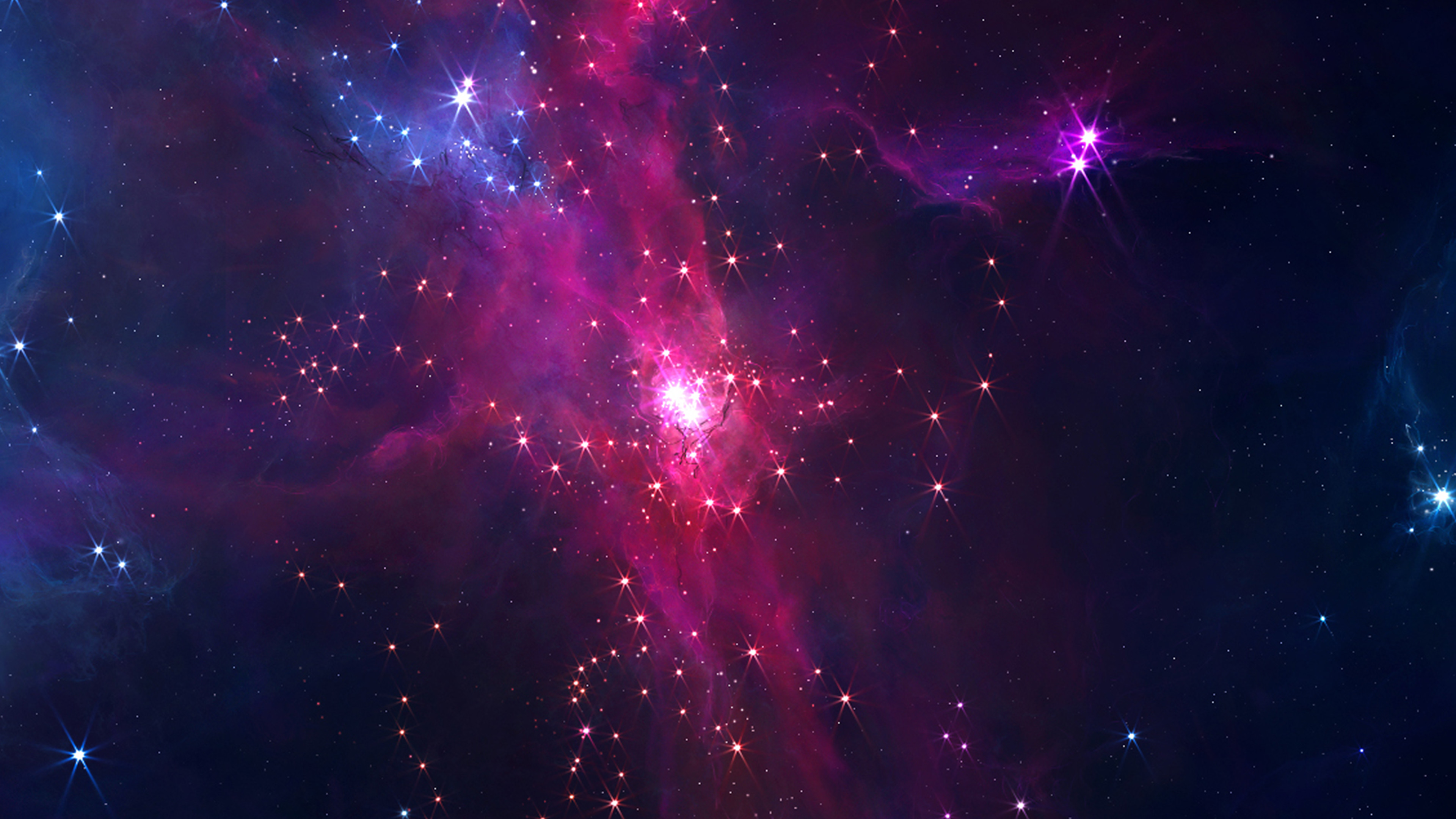 wallpaper for desktop, laptop. space star red blue dark sky art illustration