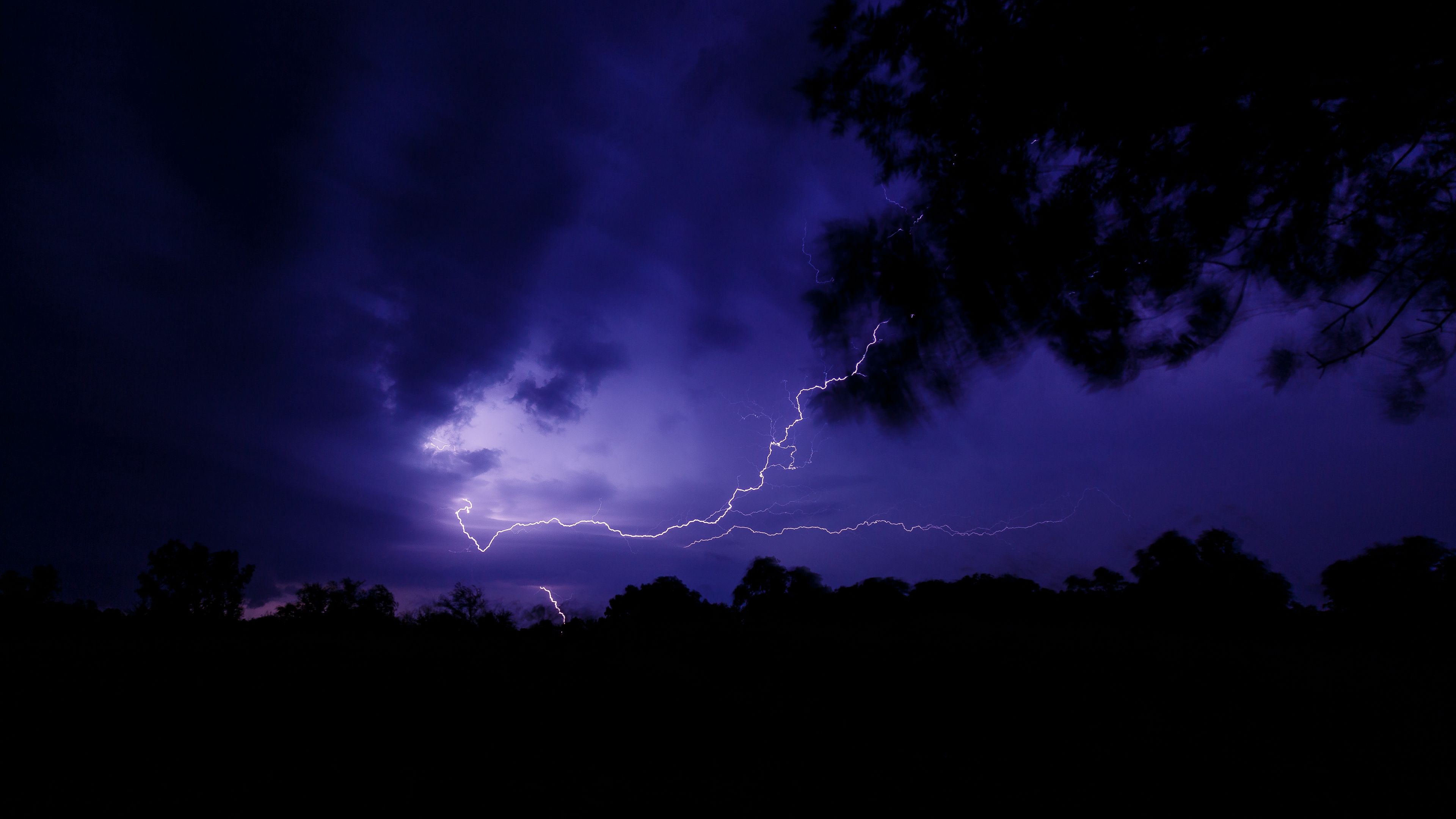 Download wallpaper 3840x2160 lightning, thunderstorm, night, dark, sky 4k uhd 16:9 HD background