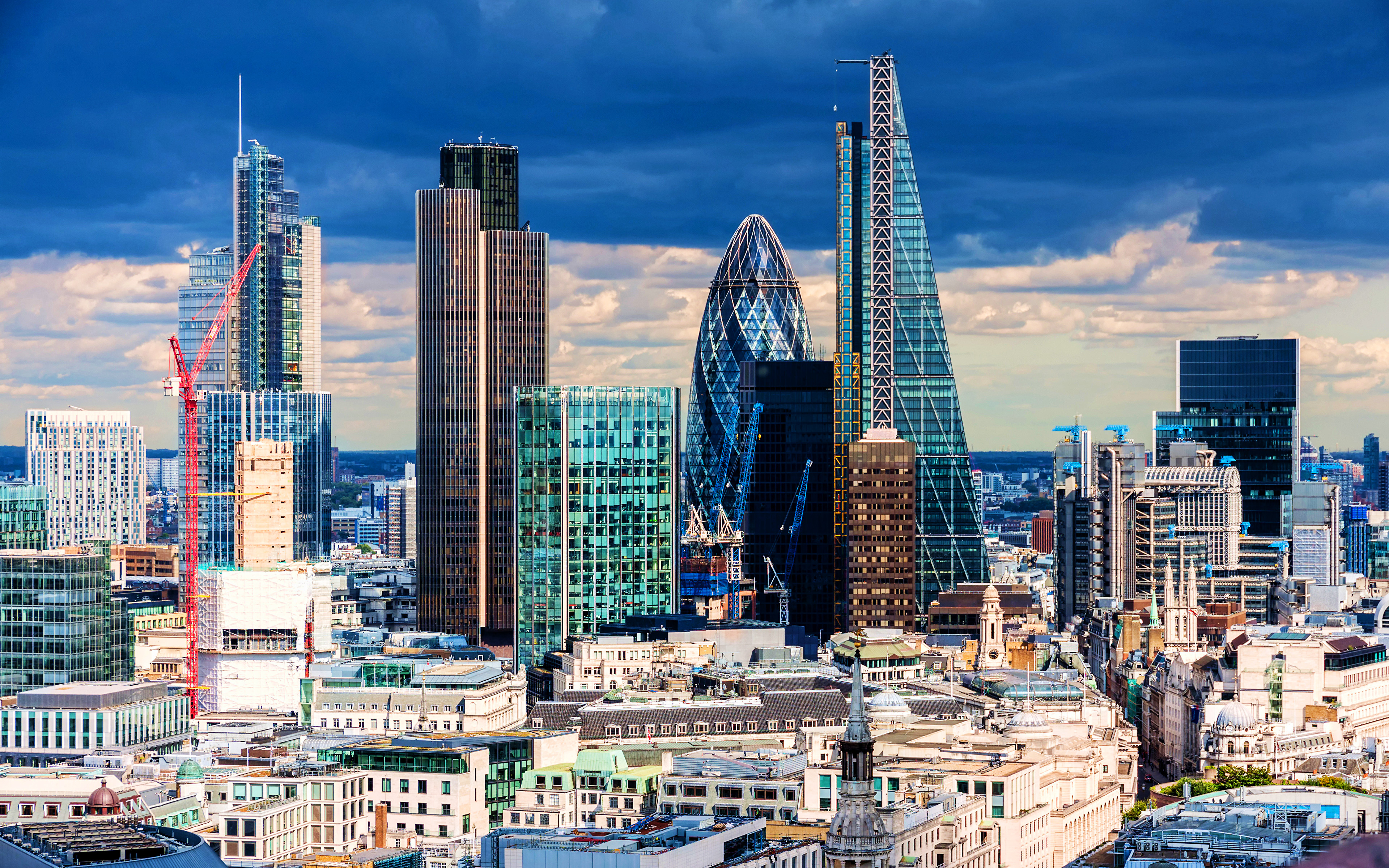 Download wallpaper 4k, City of London, english cities, modern architecture, UK, United Kingdom, England, London, Europe for desktop with resolution 3840x2400. High Quality HD picture wallpaper