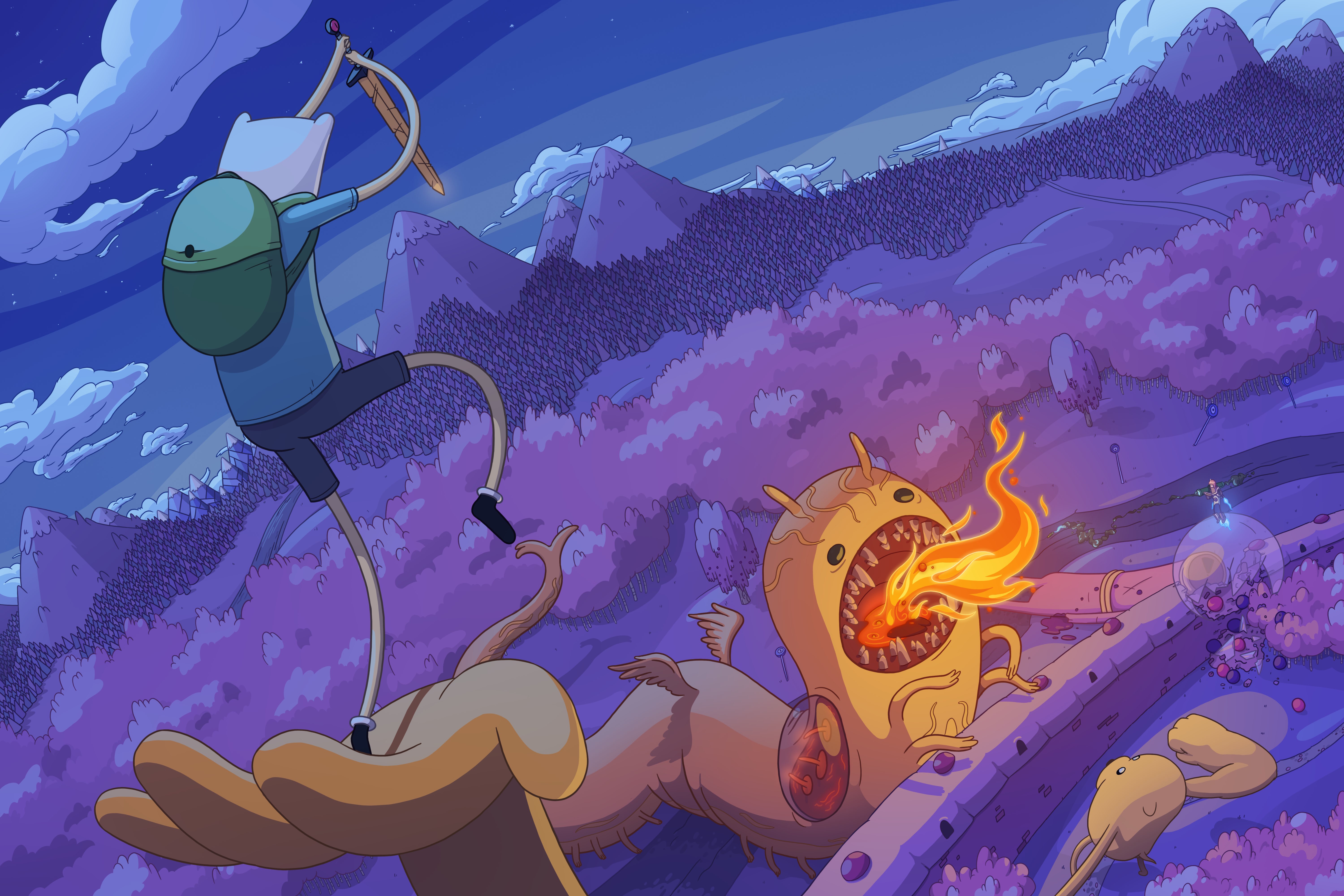 4K, cartoon, battle, Adventure Time Gallery HD Wallpaper