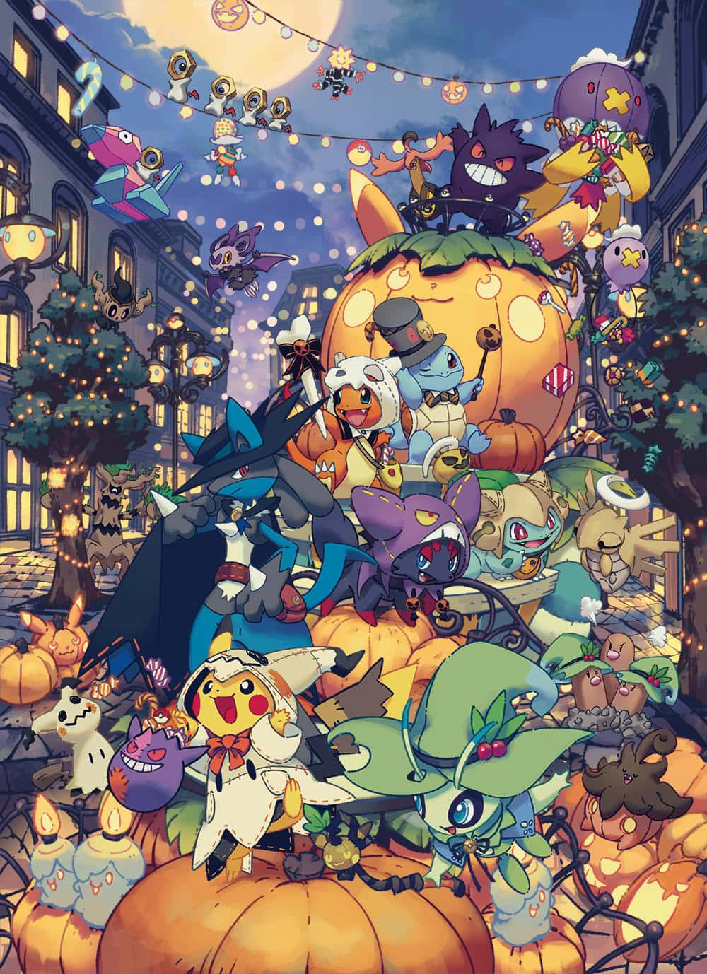 Download Trick Or Treat With Pikachu! Wallpaper