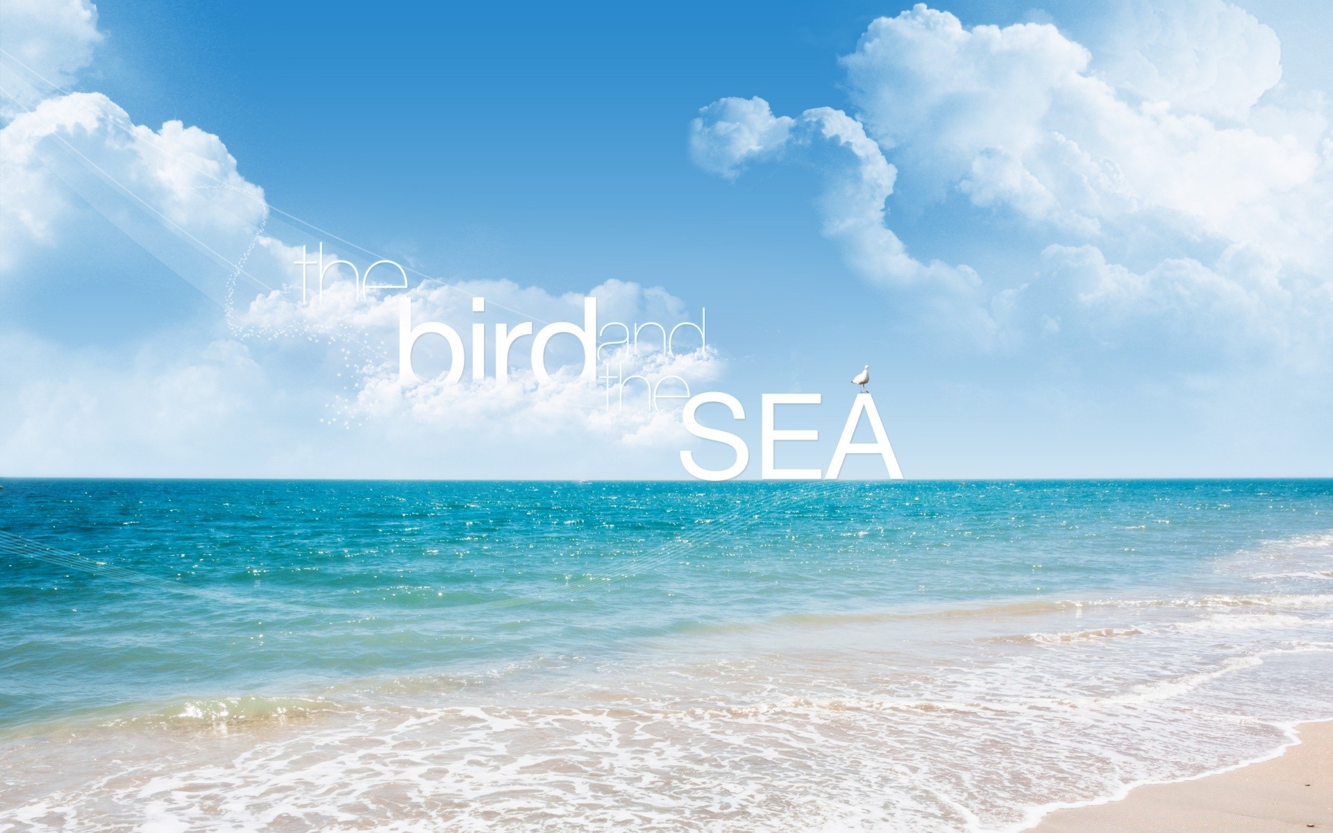 Inscriptions on the background of water and sand, reminiscent of summer