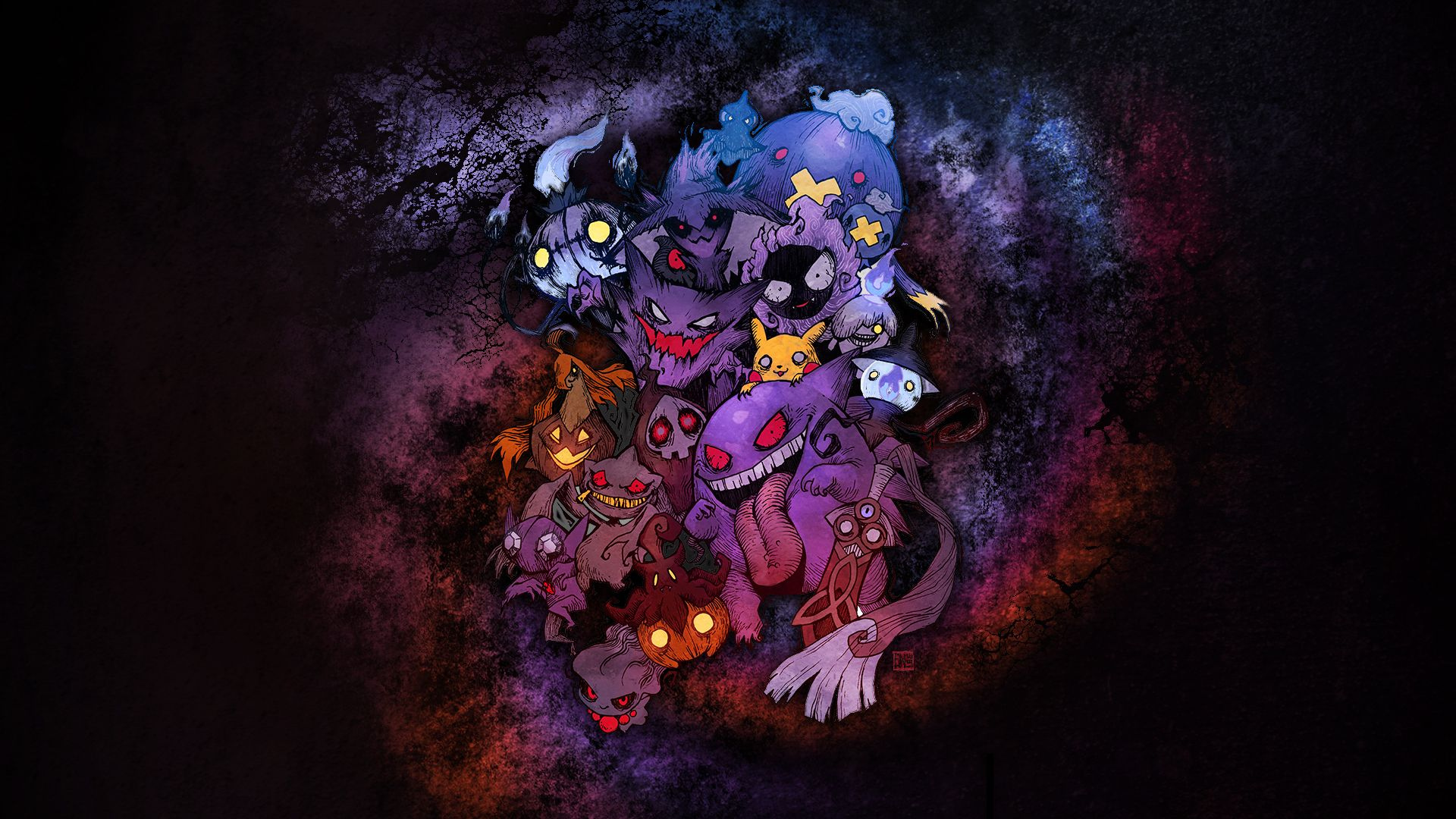 Pokemon halloween night Wallpaper Download