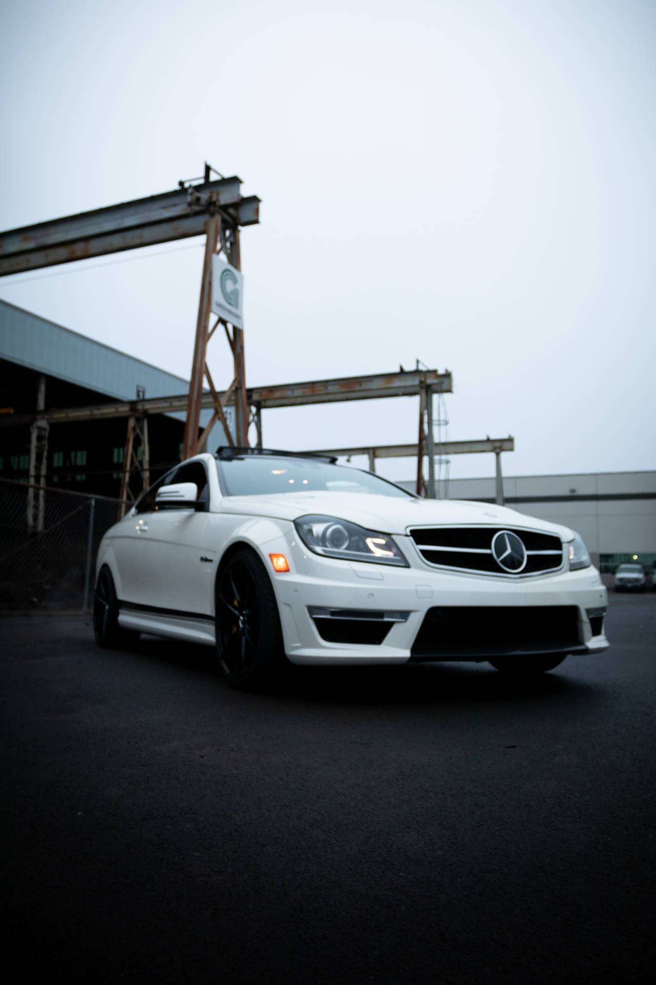 White Mercedes Amg iPhone Wallpaper