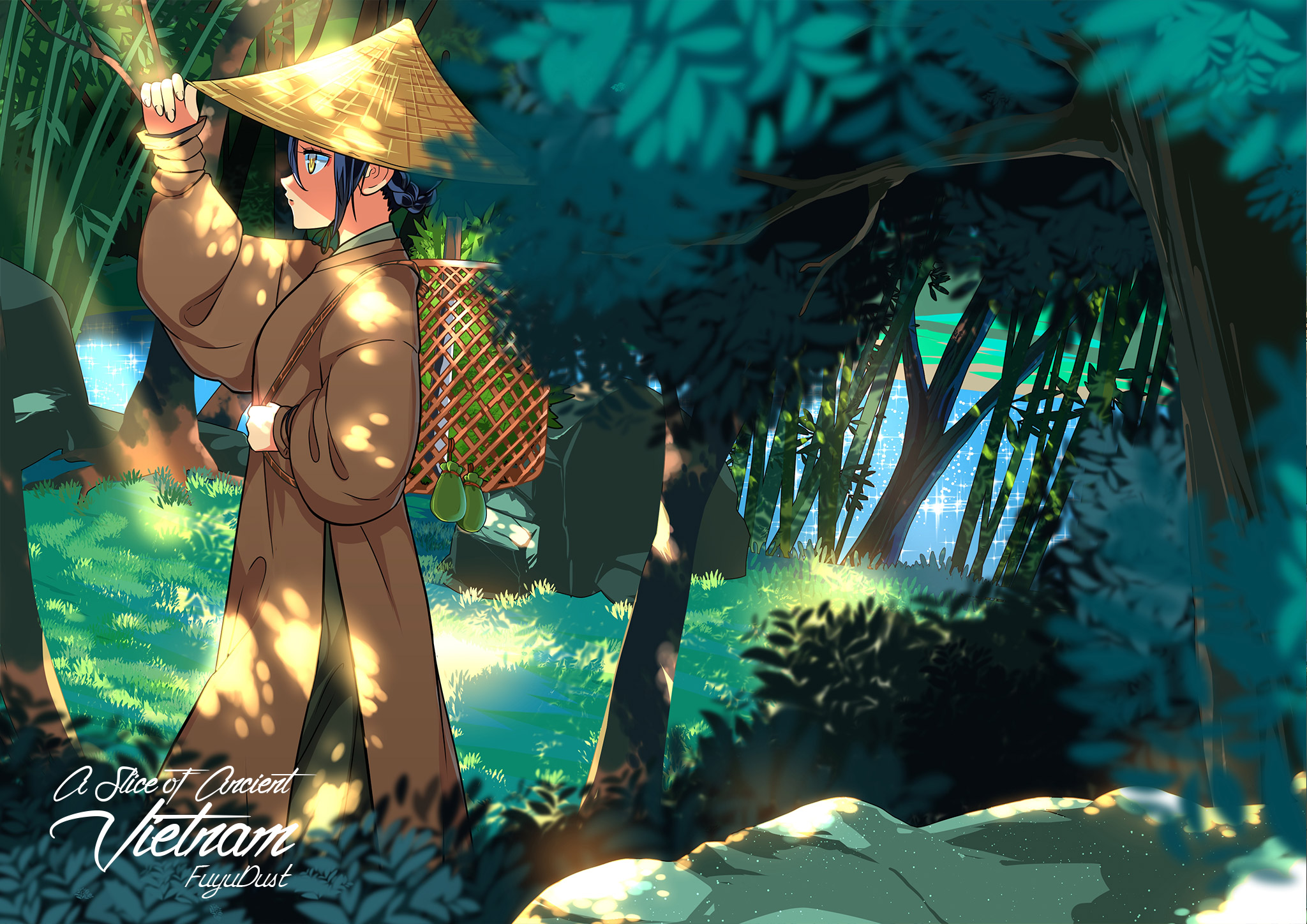 HD desktop wallpaper: Anime, Forest, Bamboo, Original download free picture