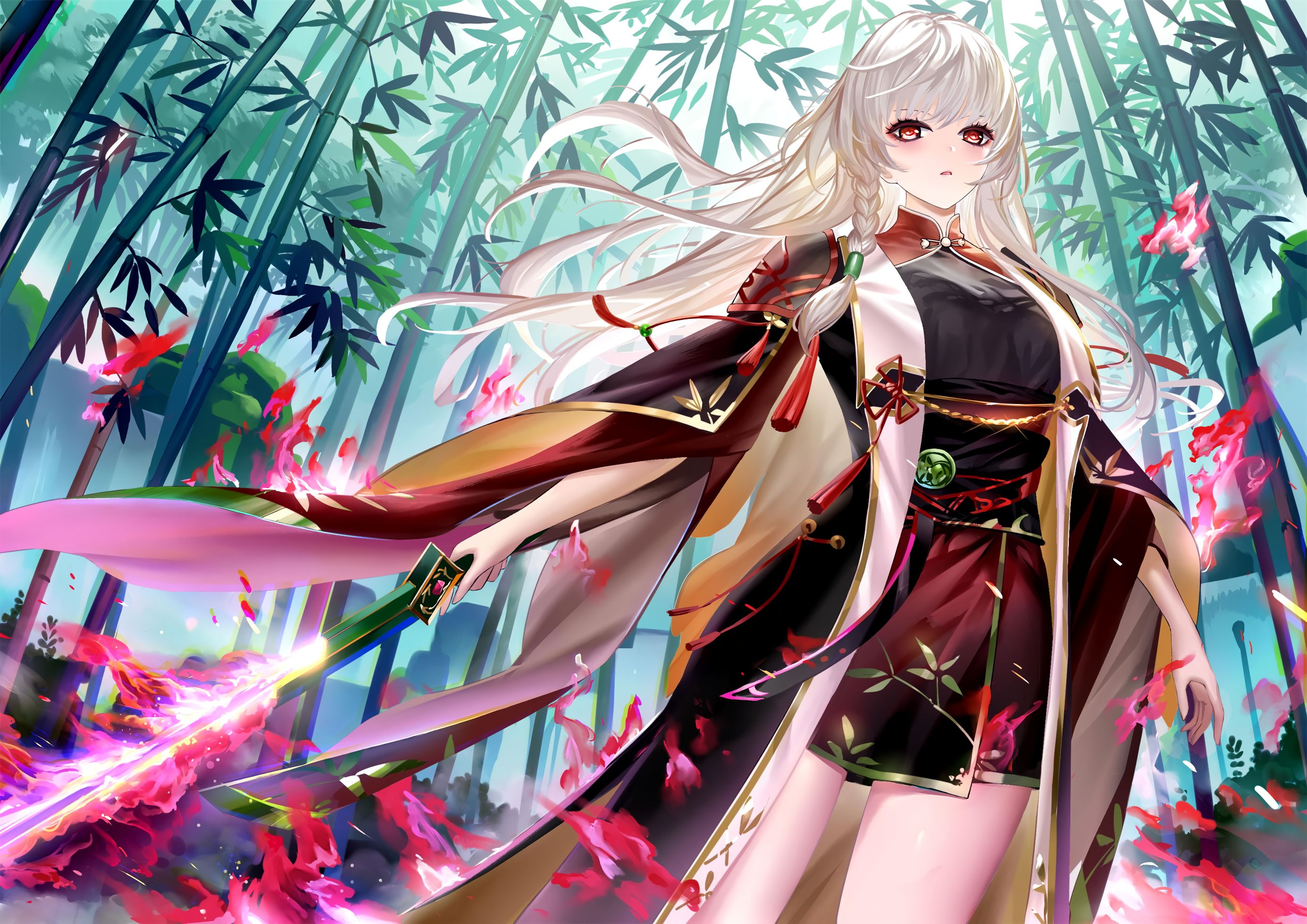 HD desktop wallpaper: Anime, Bamboo