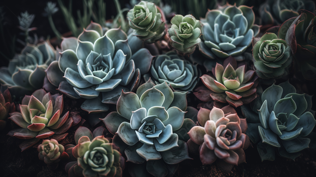 Succulents In Closeup With A Dark Background, Picture Of Succulent Plants Background Image And Wallpaper for Free Download