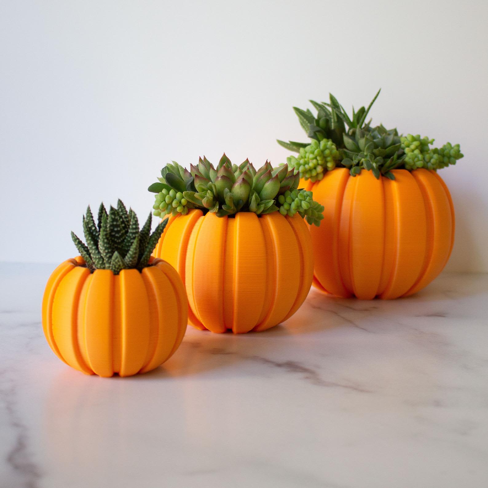 These 3D Printed Pumpkin Planters Will Get Your Succulents Ready For Halloween