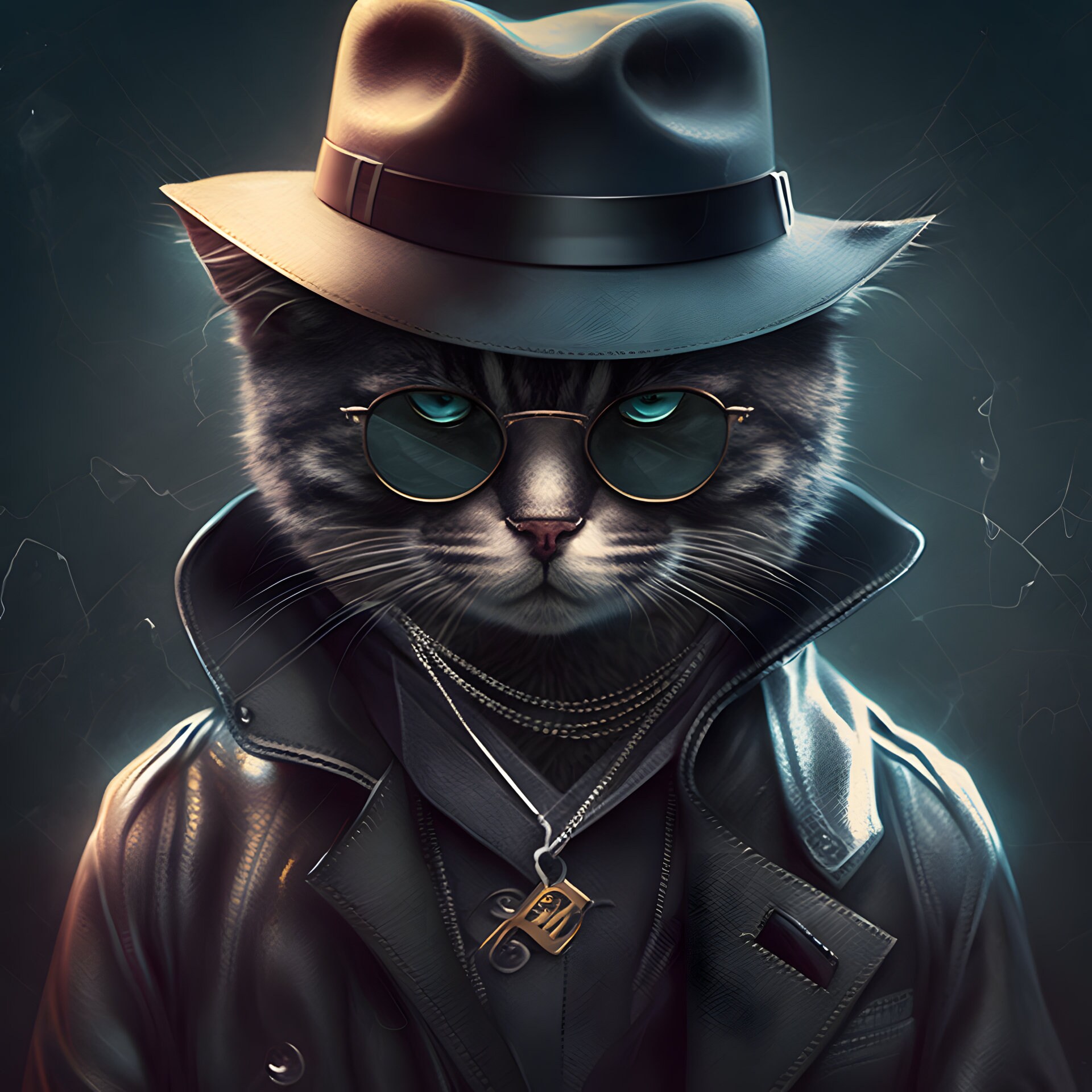 Gangster Cat Poster for Decoration