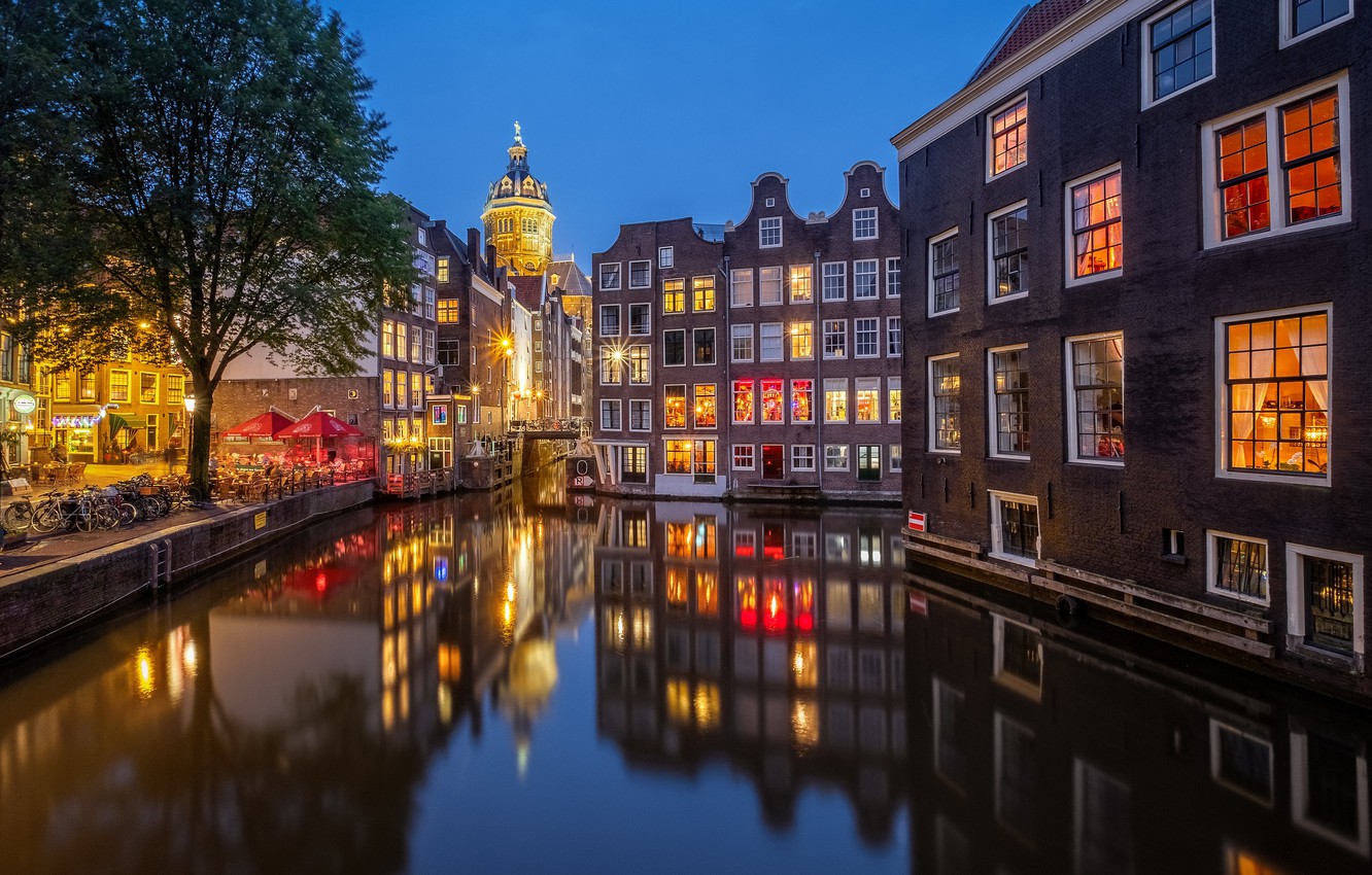 Free download Wallpaper lights the evening channel Netherlands Amsterdam [1332x850] for your Desktop, Mobile & Tablet. Explore Wallpaper Holland. Tom Holland 2019 Wallpaper, Tom Holland 4K Wallpaper