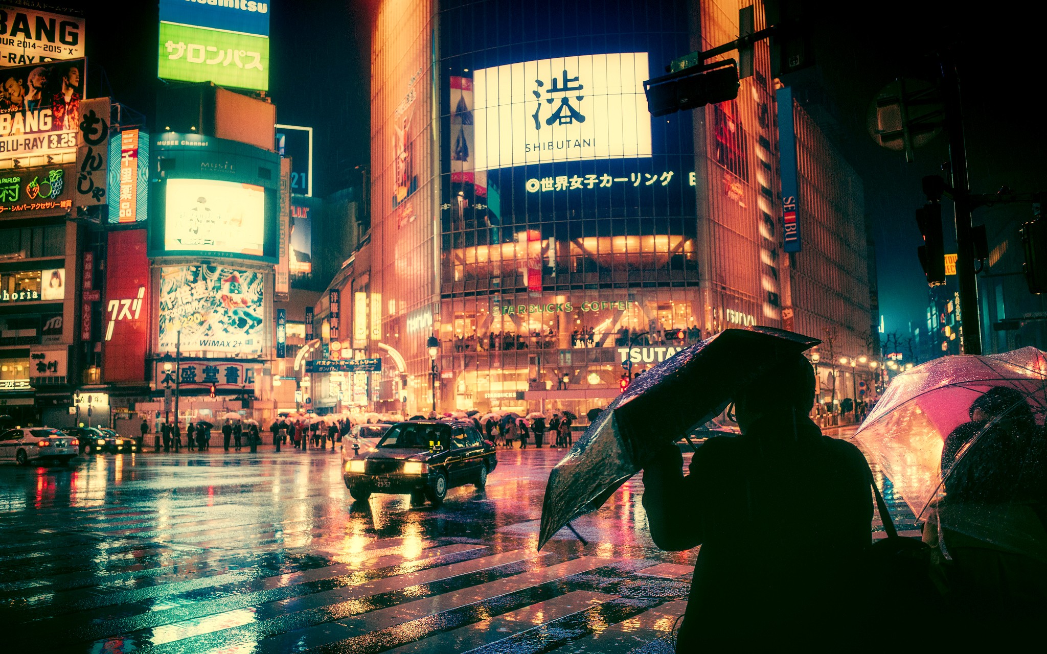 night, Japan, city, street light, rain Gallery HD Wallpaper