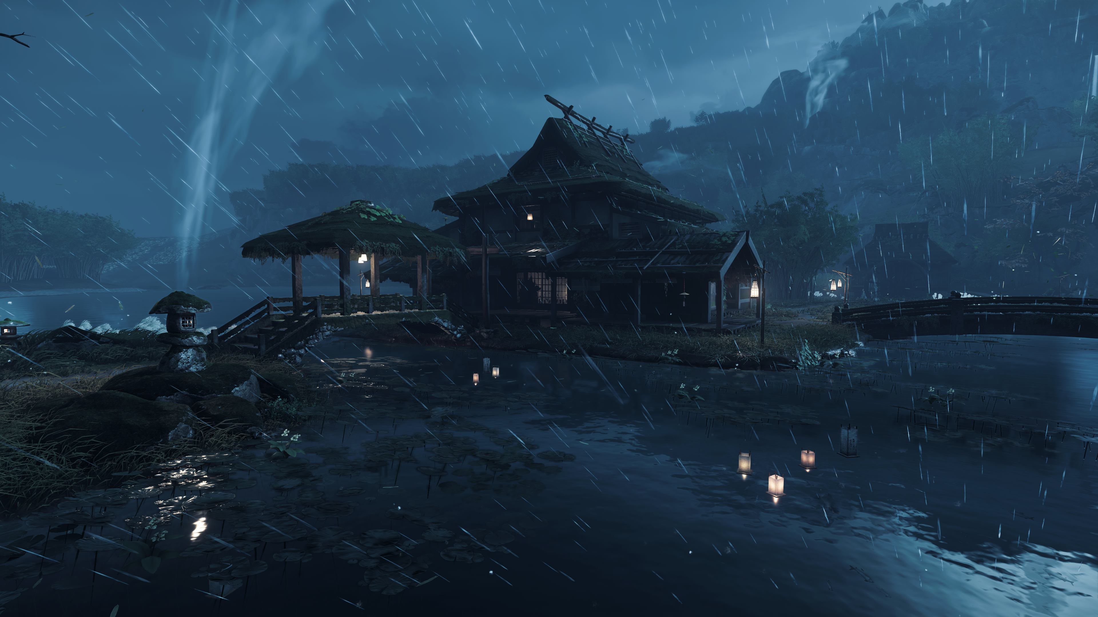 Playstation 5 Ghost Of Tsushima Japan Video Games Rain Wallpaper:3840x2160