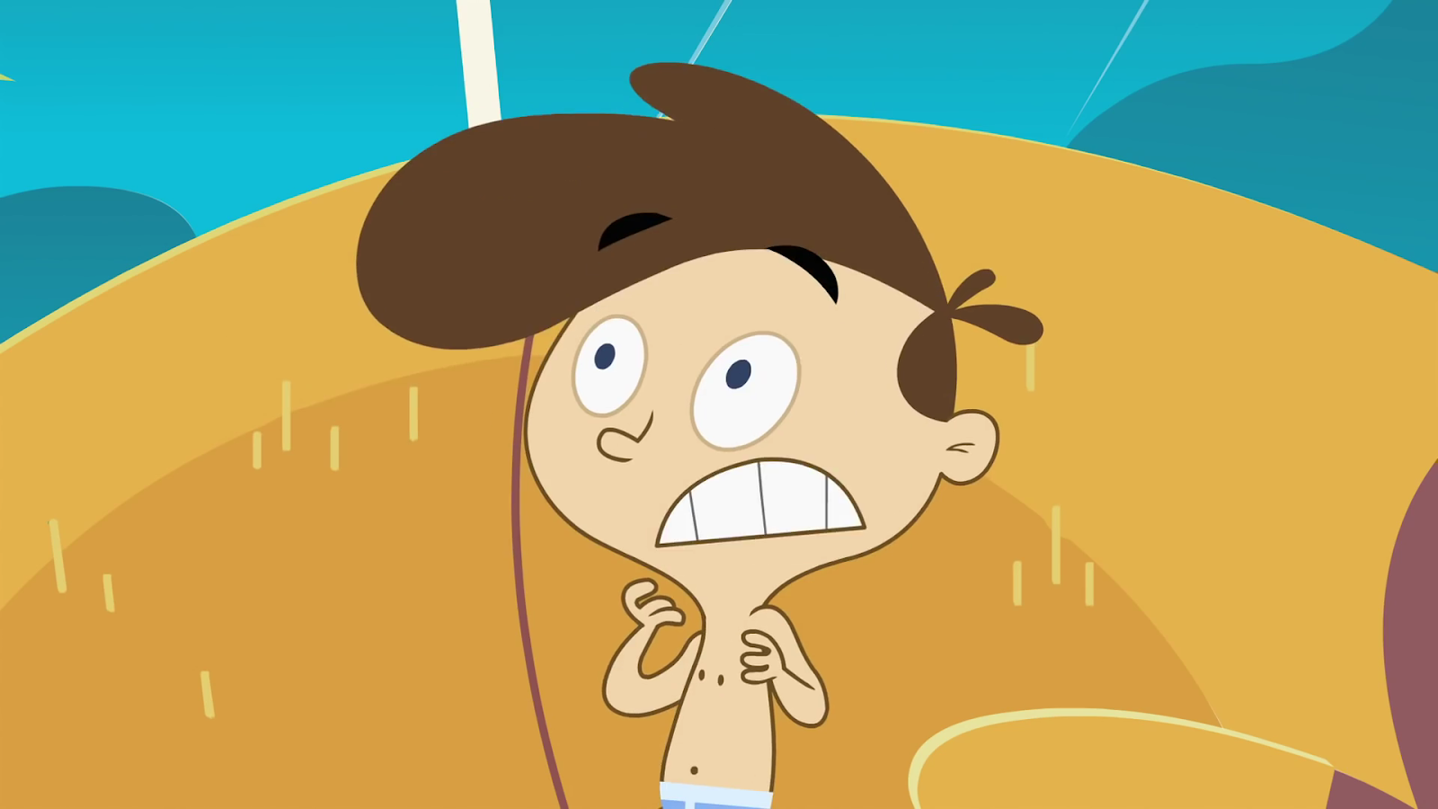 Shirtless Drawn Cartoon Boys & Men: Coop Burtonburger, Lorne & Harvey in Briefs